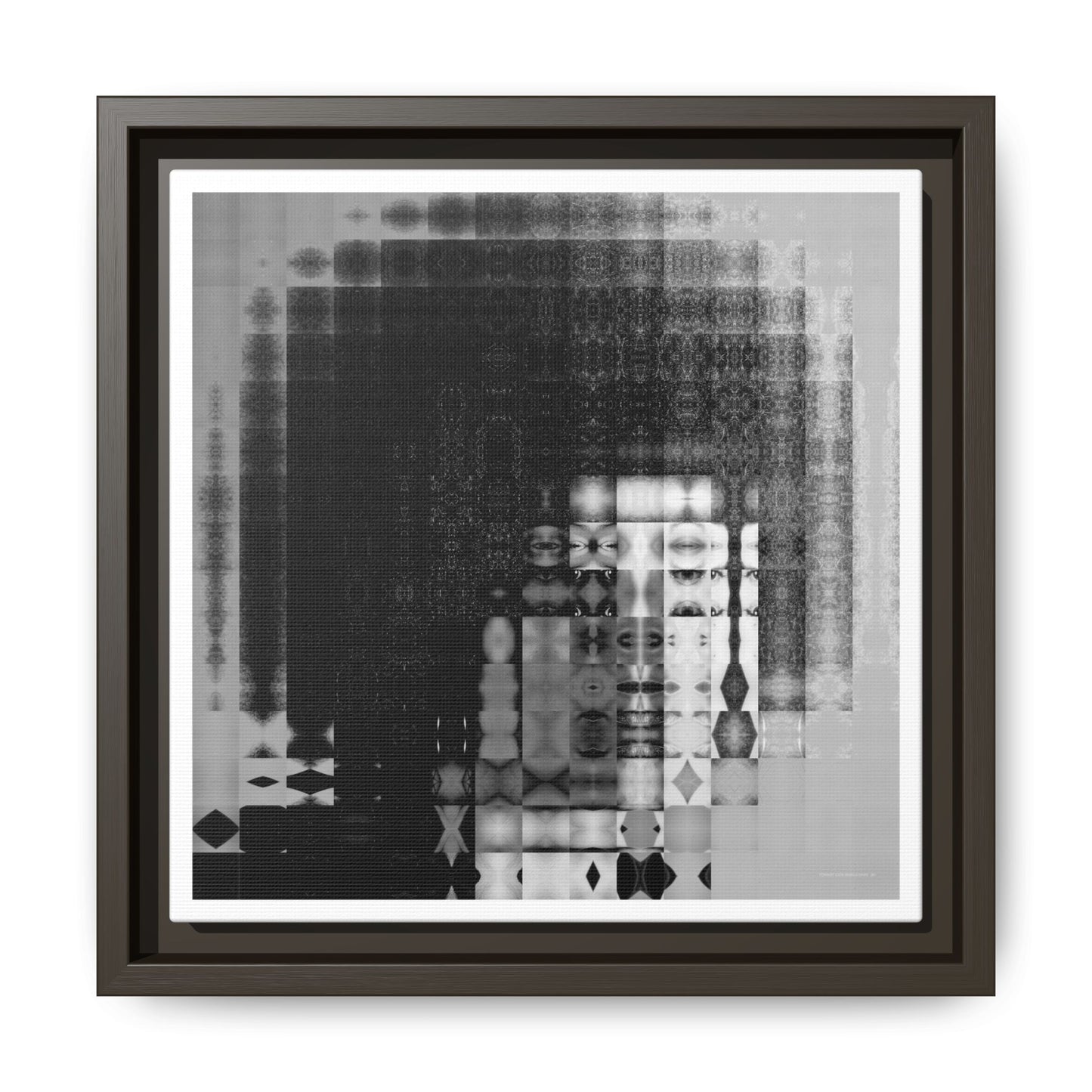 Feminist Icon Angela Davis Abstract Portrait Collage Art — Matte Canvas, Framed (Multi-color options)