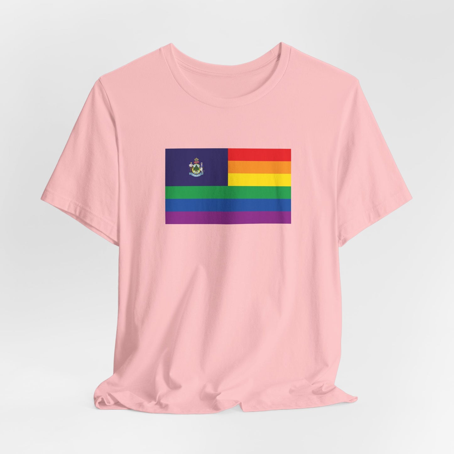 Maine Rainbow Pride Flag T-shirt, Several Color Options