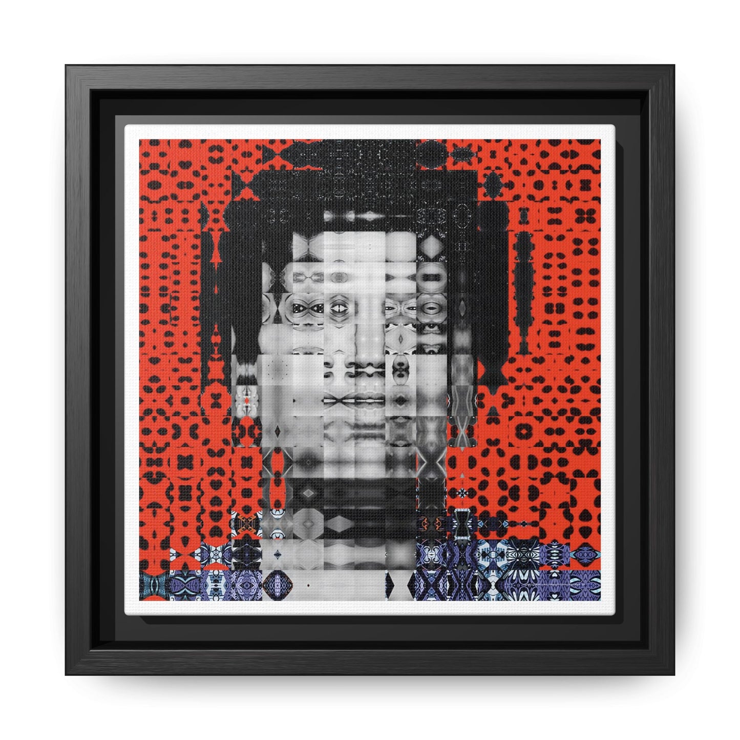 Iconic Foundational Feminist icon Audre Lorde Abstract Portrait Collage Art — Matte Canvas, Framed (Multi-color options)