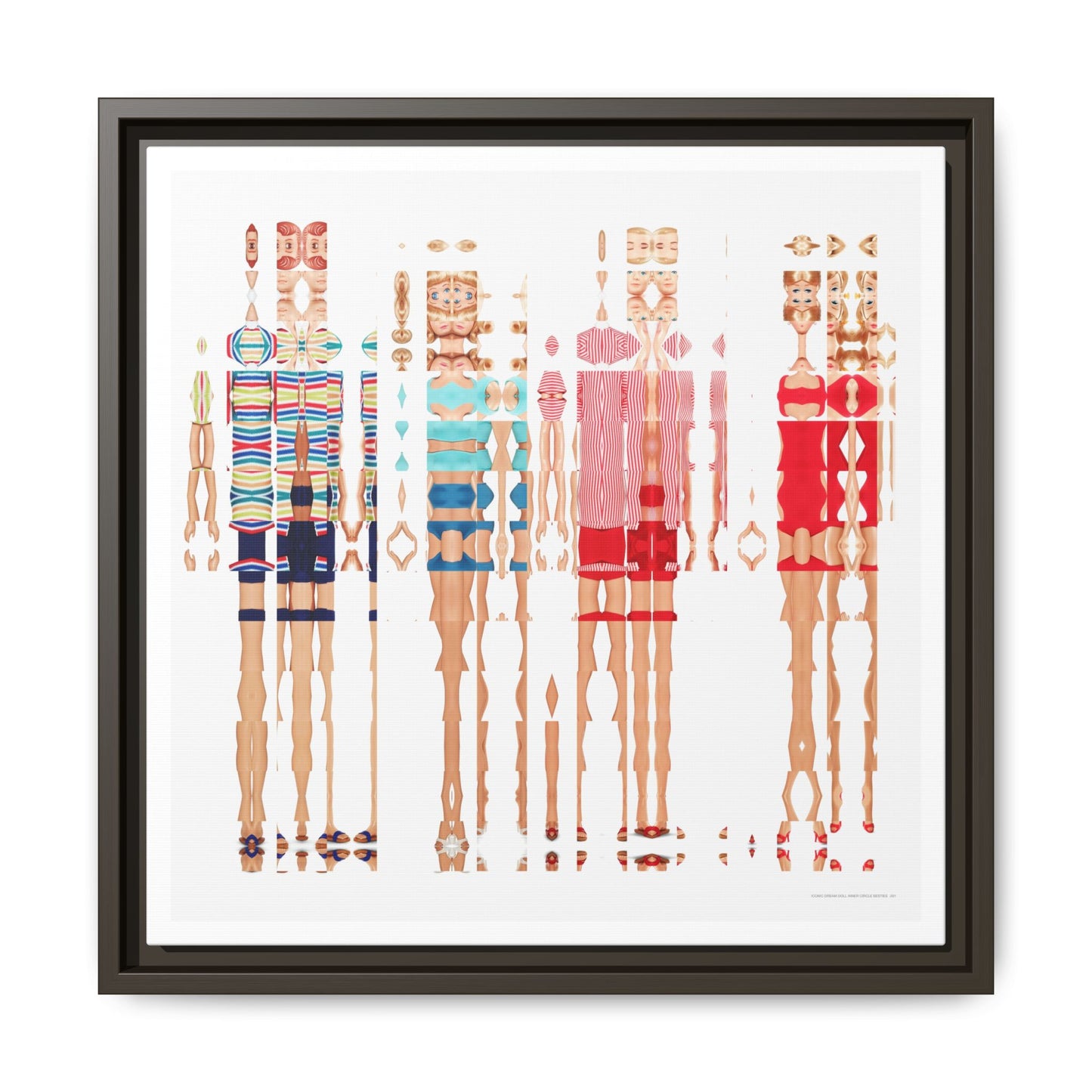 Iconic Dream Doll Inner Circle Besties Abstract Portrait Collage Art — Matte Canvas, Framed (Multi-color options)
