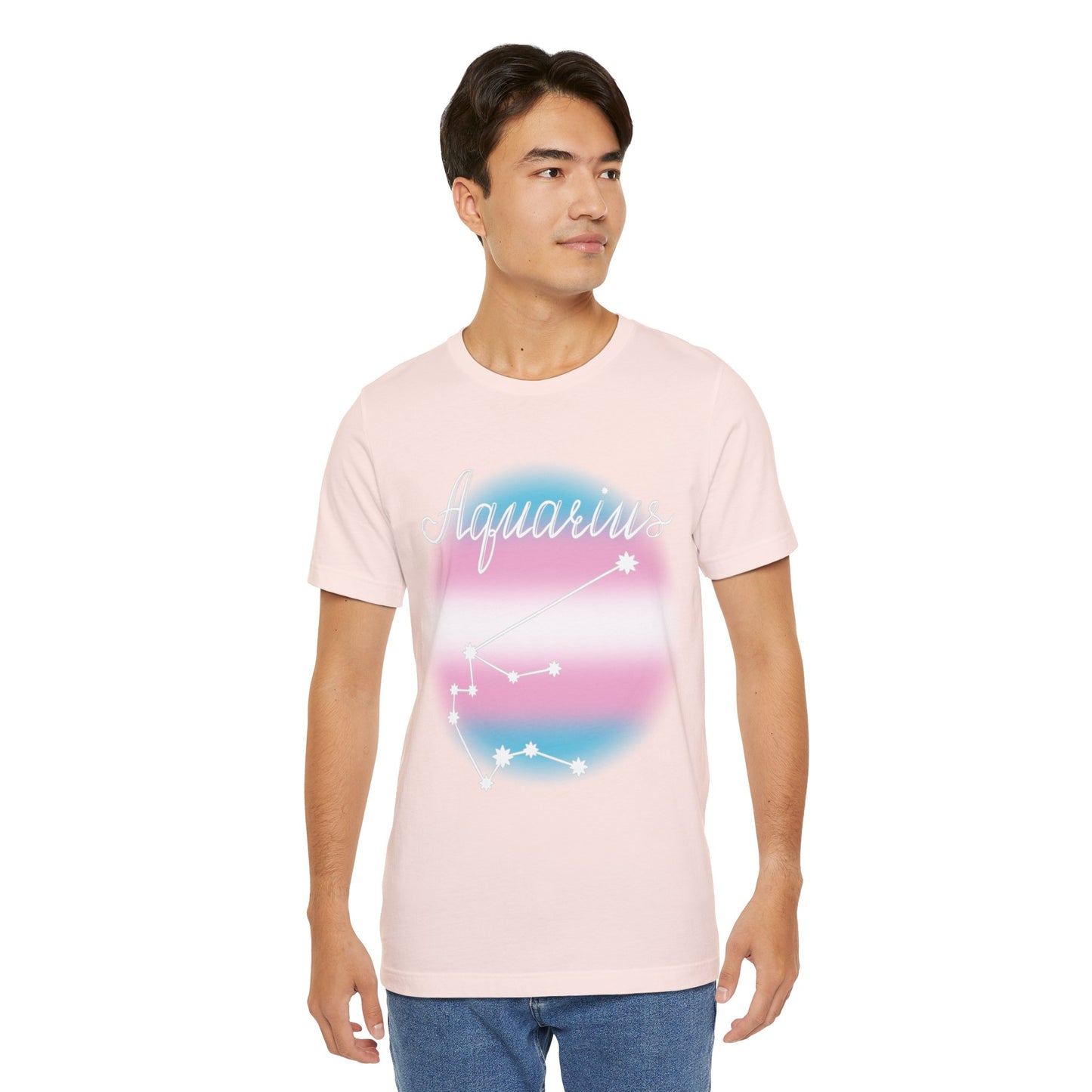 Aquarius Constellation T-shirt, Astrology, Transgender Pride Flag