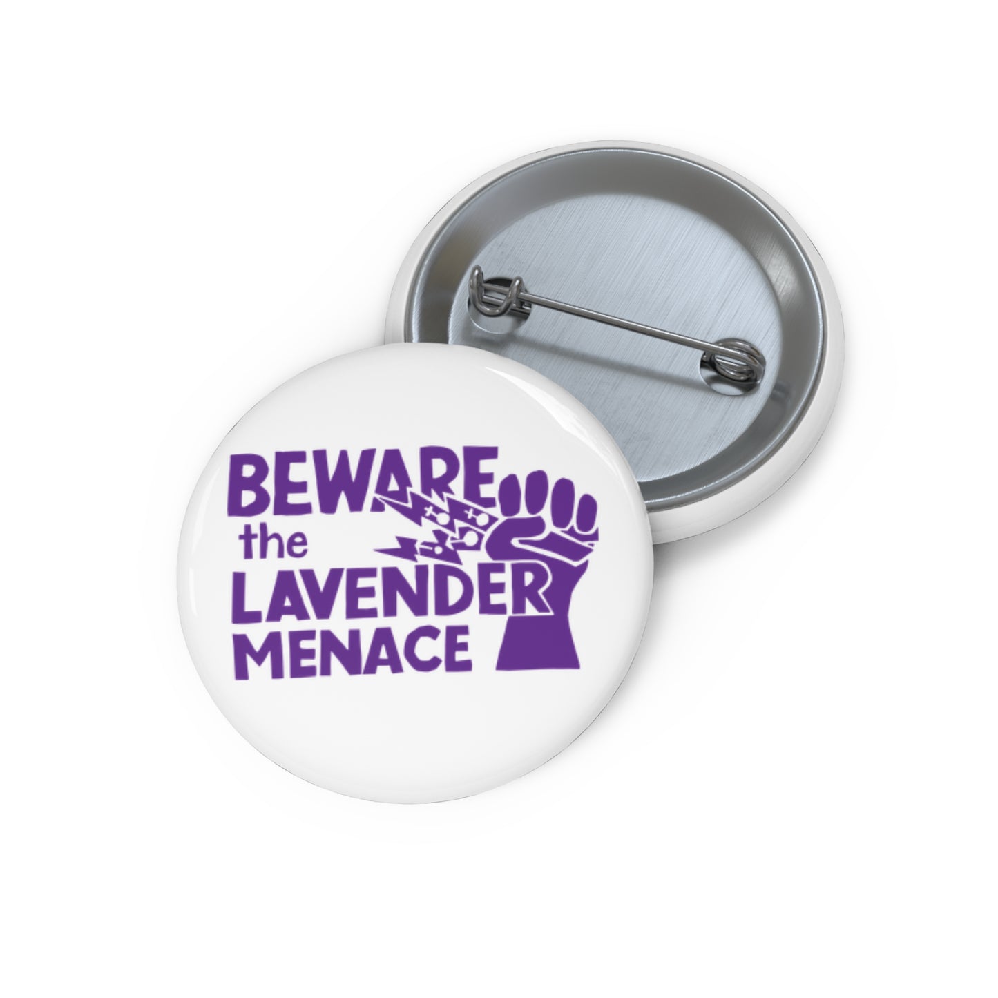 BEWARE the LAVENDER MENACE Historic Activism Replica Pin Button