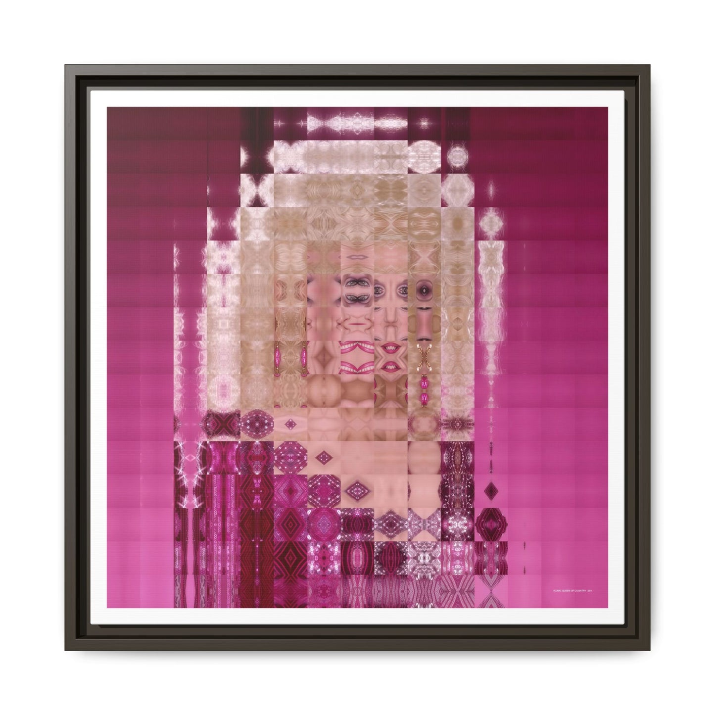 Iconic Queen of Country IV, Dolly Abstract Portrait Collage Art — Matte Canvas, Framed (Multi-color options)
