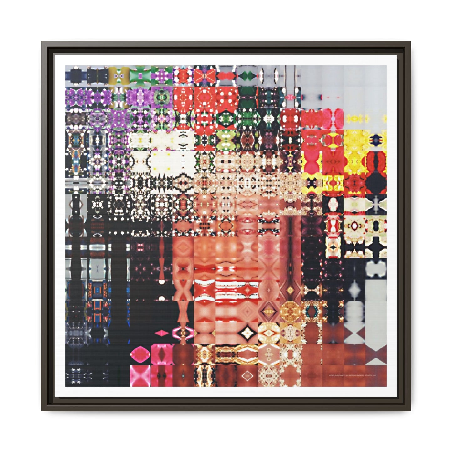 Iconic Guardian of the Margins, Marsha P. Johnson Abstract Portrait Collage Art — Matte Canvas, Framed (Multi-color options)
