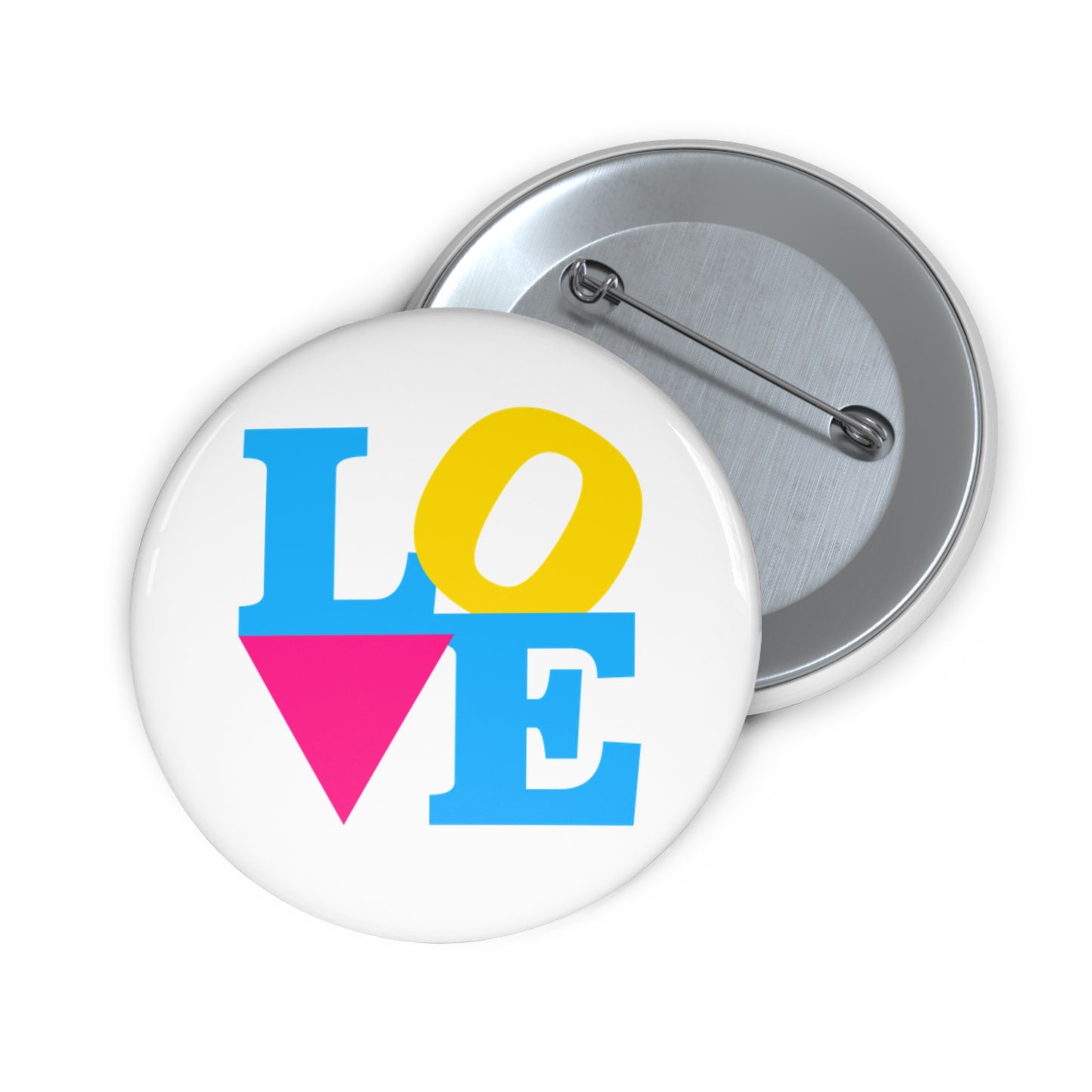 LOVE Pansexual Pride Colors Pin Button