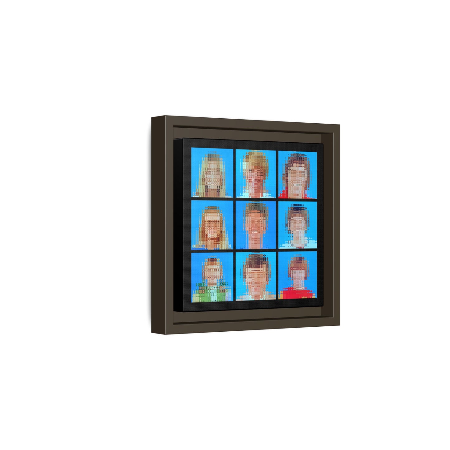 America's Iconic Mid-Century TV Family, Abstract Portrait Collage Art — Matte Canvas, Framed (Multi-color options)