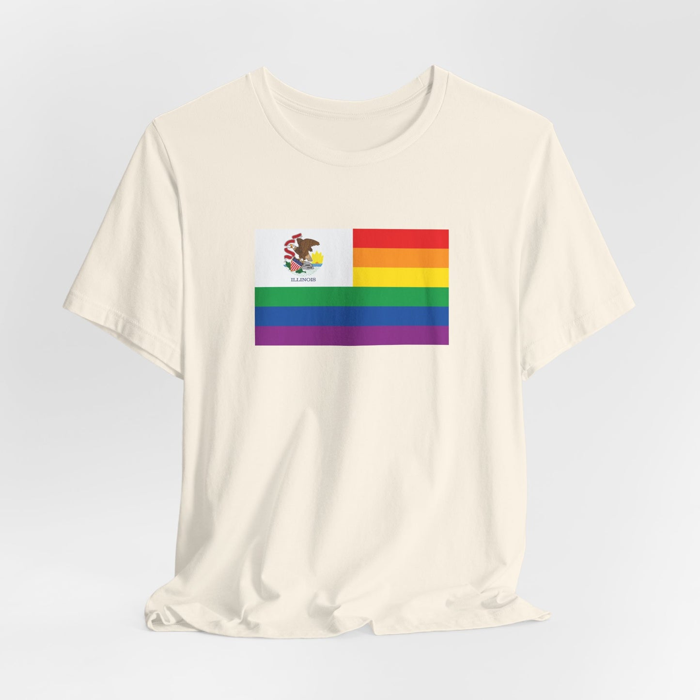 Illinois Rainbow Pride Flag T-shirt, Several Color Options