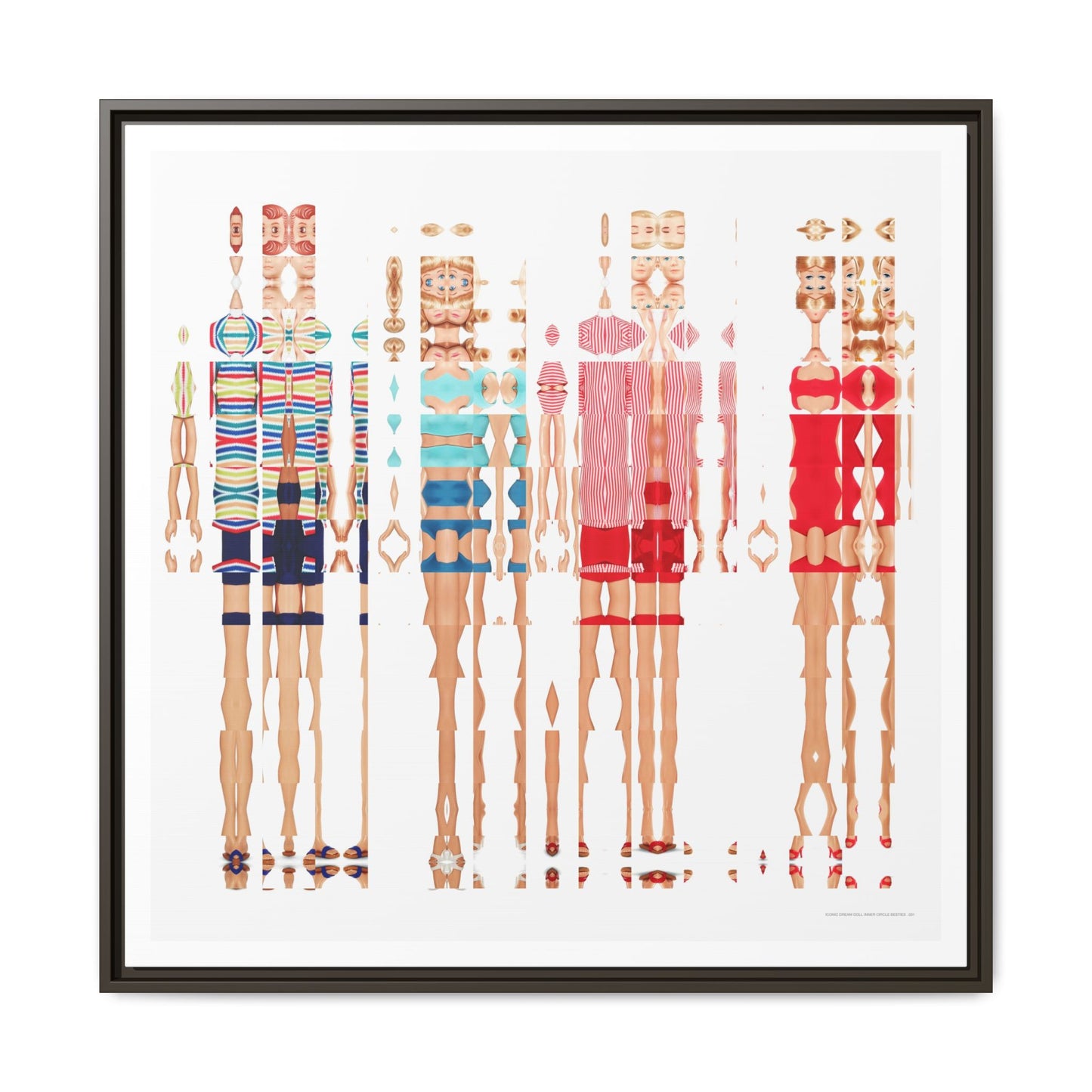 Iconic Dream Doll Inner Circle Besties Abstract Portrait Collage Art — Matte Canvas, Framed (Multi-color options)