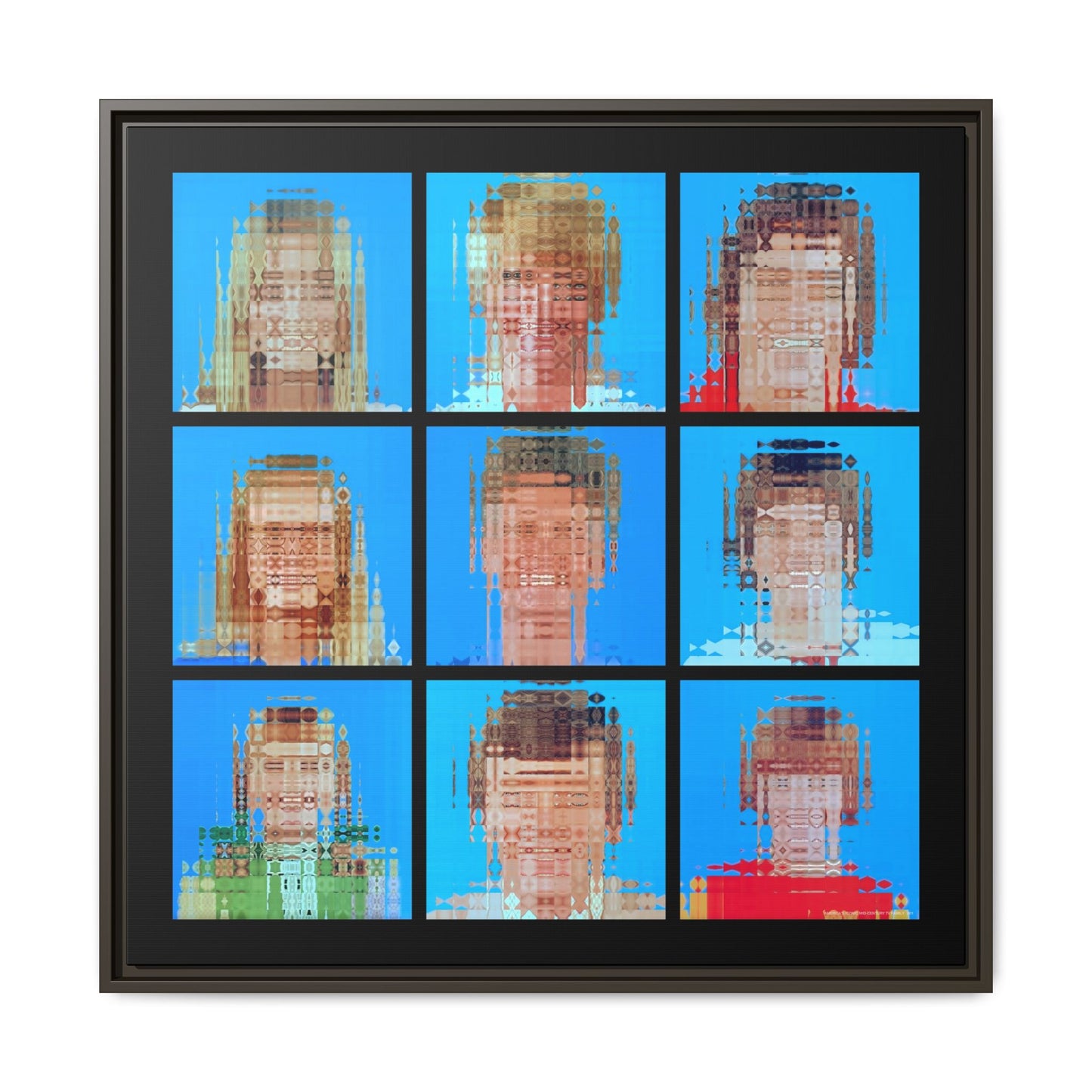America's Iconic Mid-Century TV Family, Abstract Portrait Collage Art — Matte Canvas, Framed (Multi-color options)