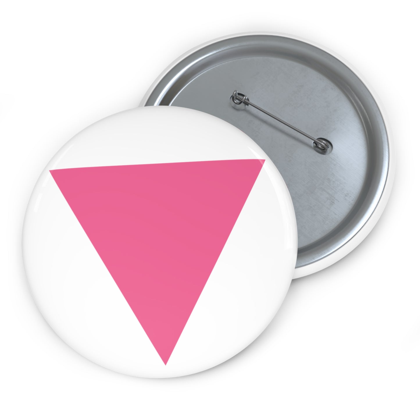 Iconic Pink Triangle, Historic Gay Symbol, Heart Pin Button