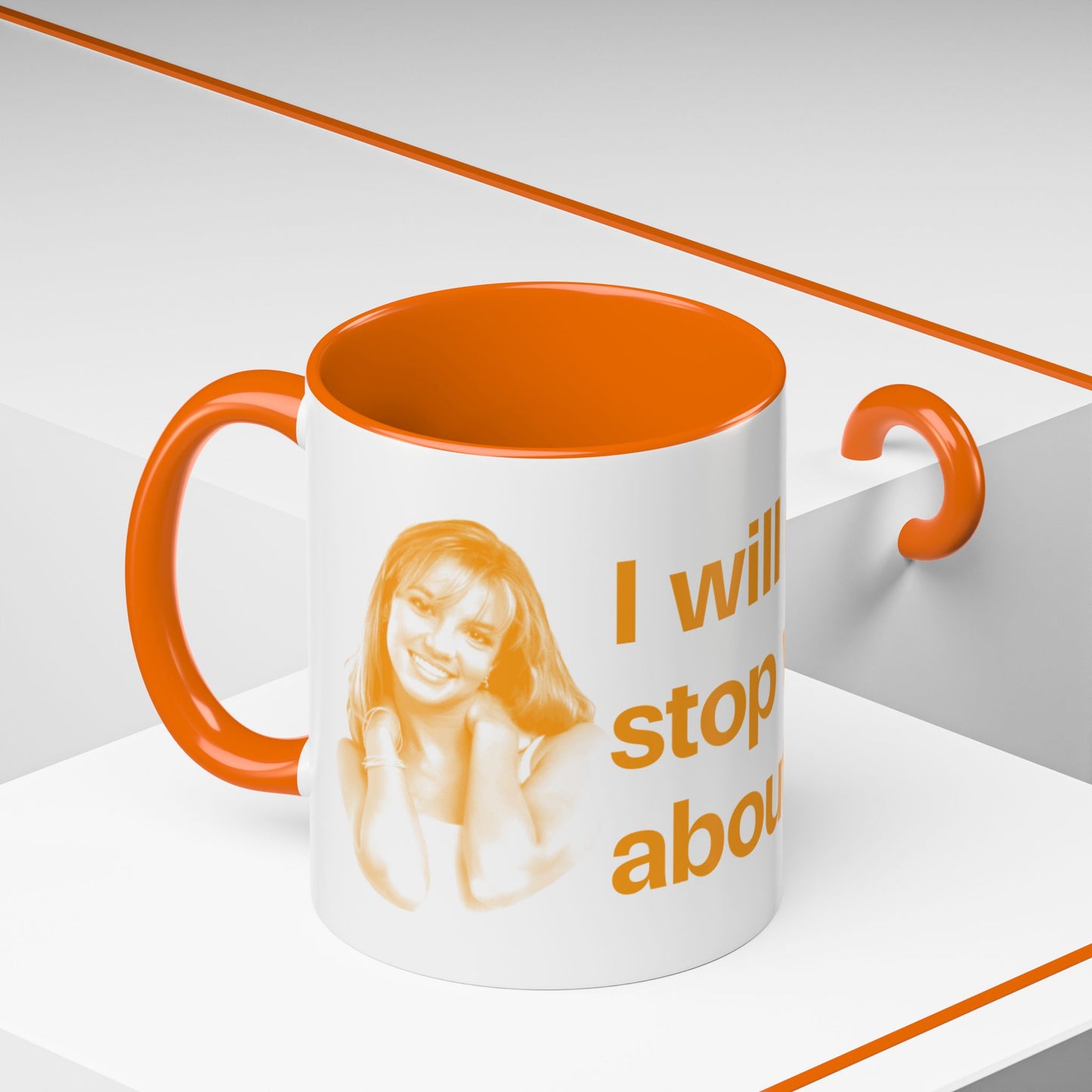 I will never stop worrying about Britney, Britney Spears, White with Orange Accent Coffee Mug (11, 15oz)