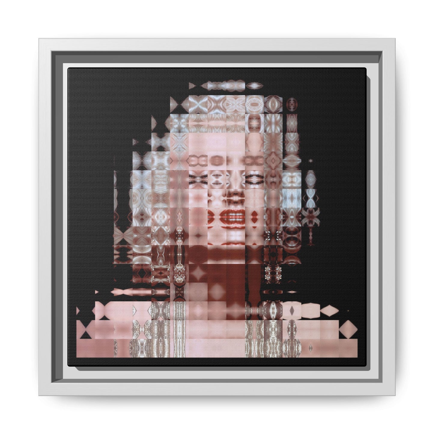 Iconic Movie Star Marilyn Monroe Abstract Portrait Collage Art — Matte Canvas, Framed (Multi-color options)
