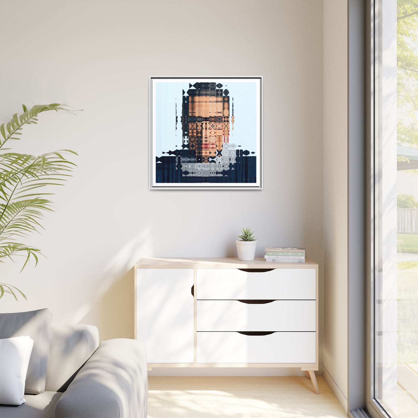 Iconic Feminist, The Notorious RBG, Ruth Bader Ginsburg Abstract Portrait Collage Art — Matte Canvas, Framed (Multi-color options)