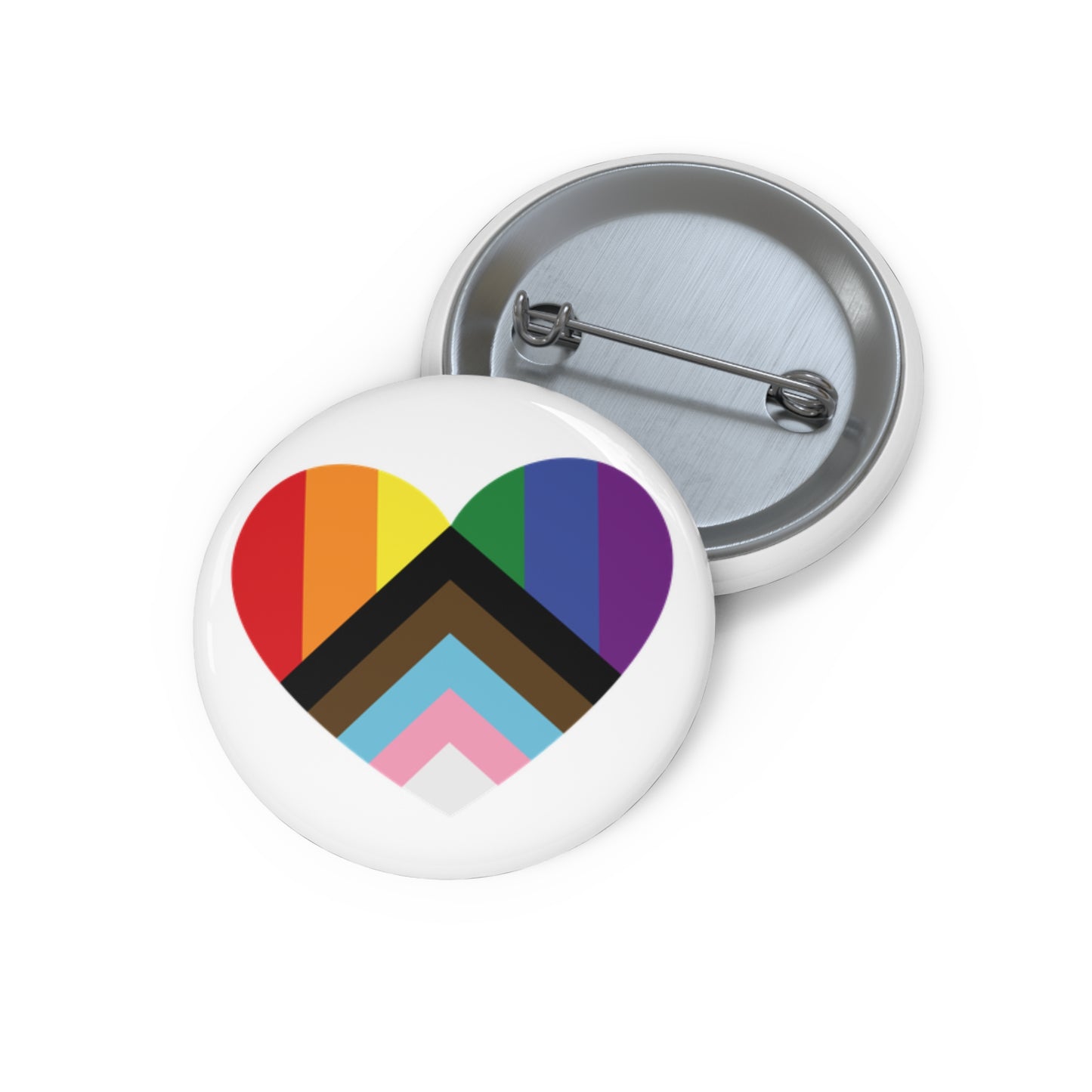 Progress Rainbow Pride Heart Pin Button