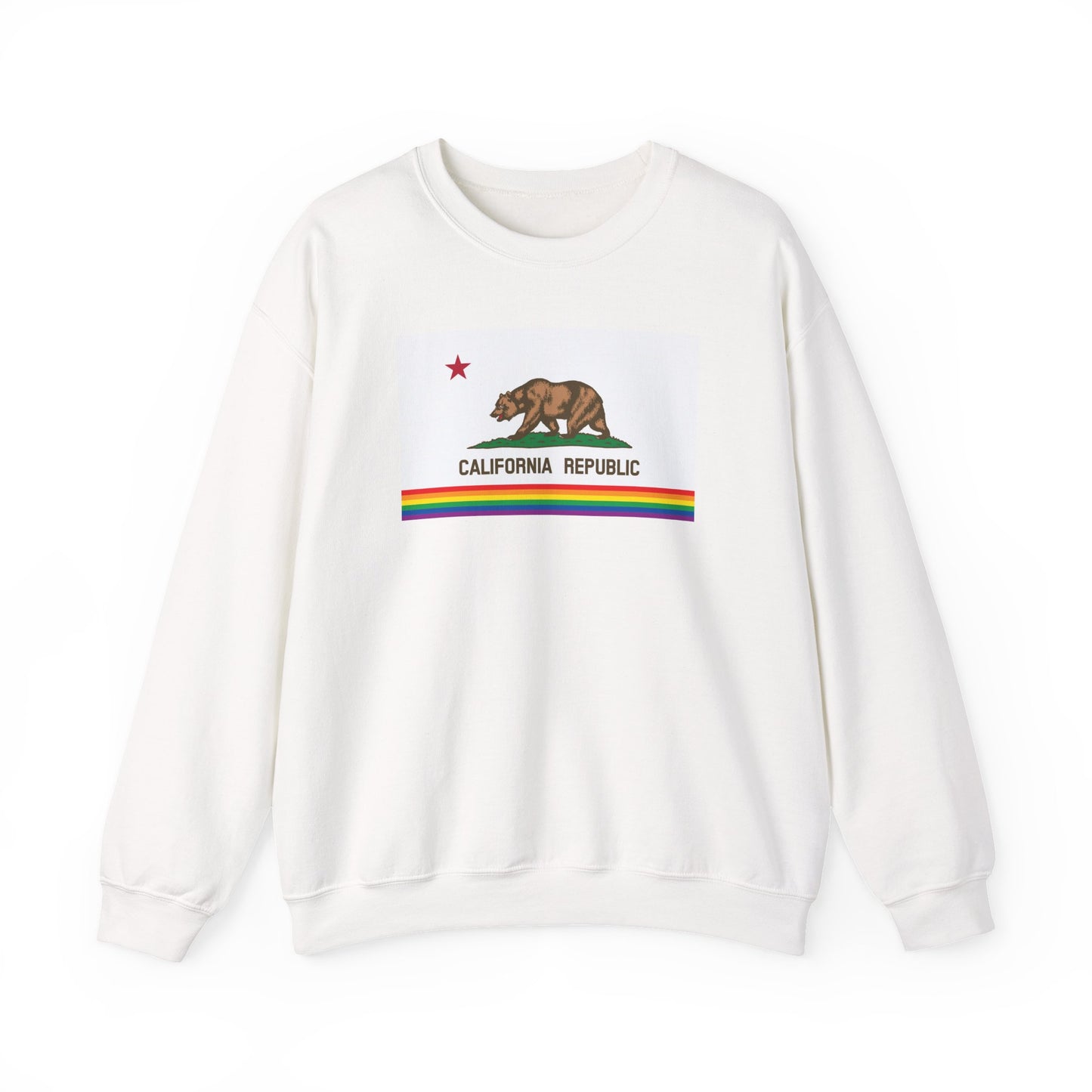 California Rainbow Pride Flag Unisex Crewneck Sweatshirt—White, Black or Light Pink