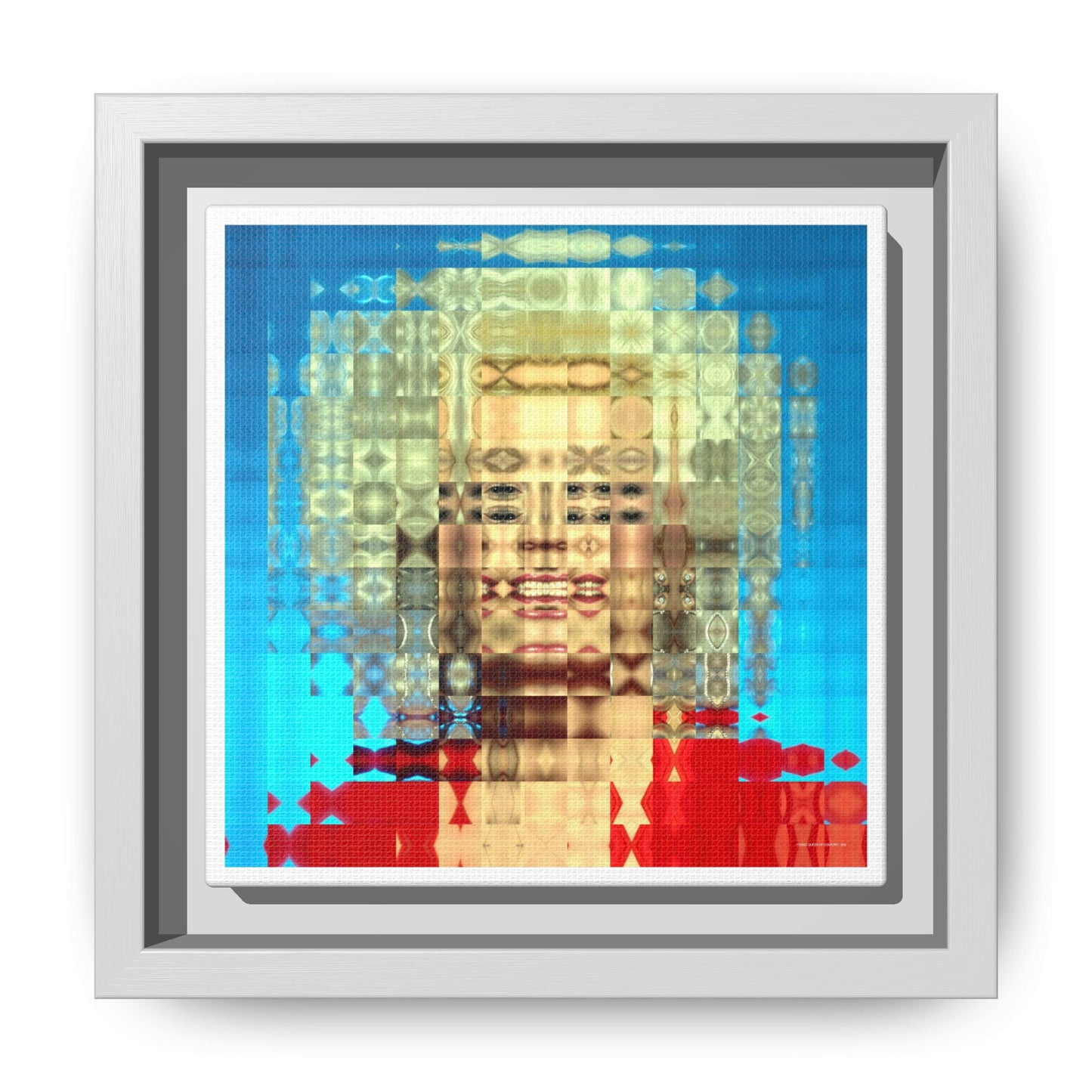 Iconic Queen of Country V, Dolly Abstract Portrait Collage Art — Matte Canvas, Framed (Multi-color options)