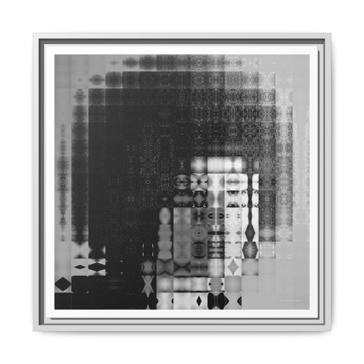 Feminist Icon Angela Davis Abstract Portrait Collage Art — Matte Canvas, Framed (Multi-color options)