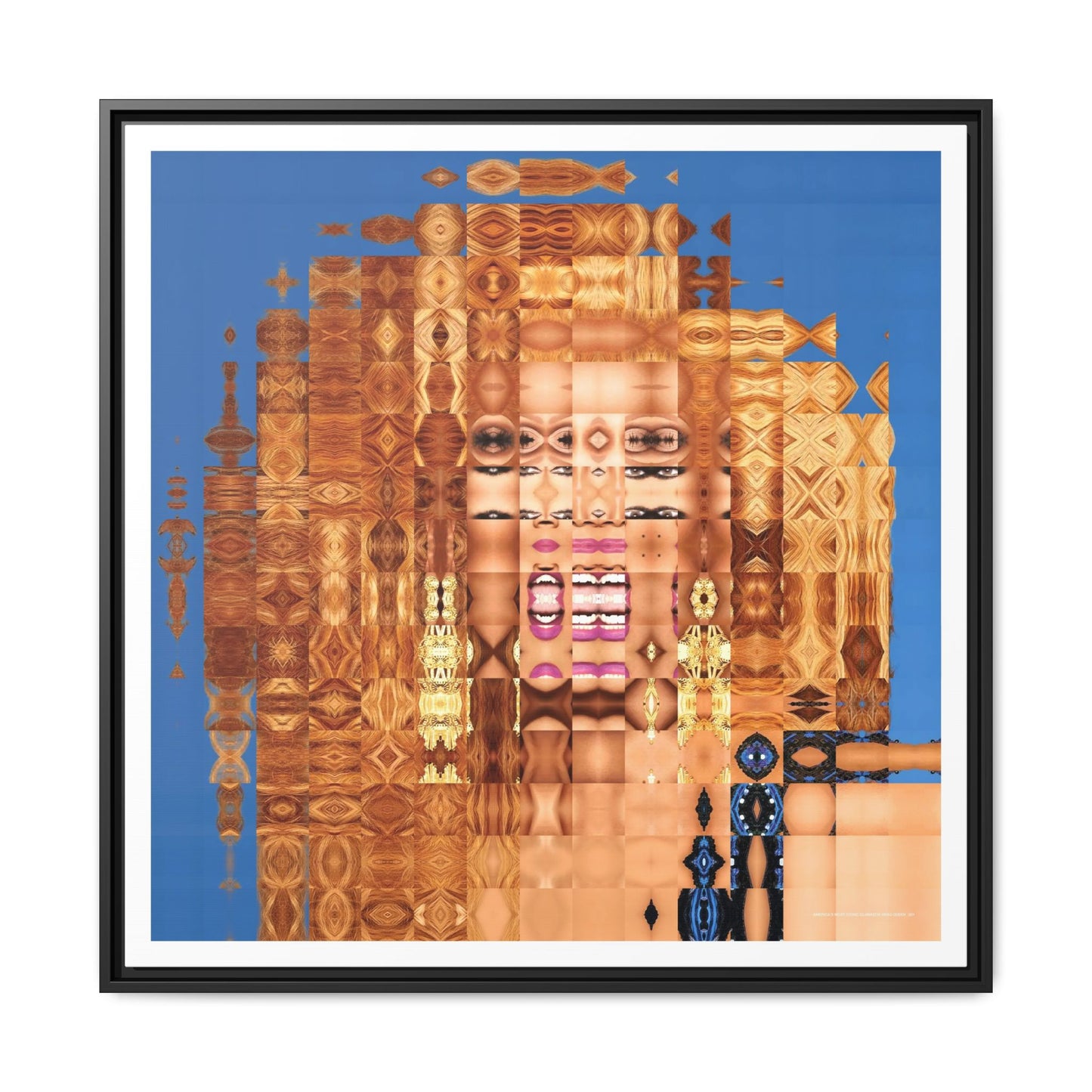 America's Most Iconic Glamazon Drag Queen Abstract Portrait Collage Art — Matte Canvas, Framed (Multi-color options)