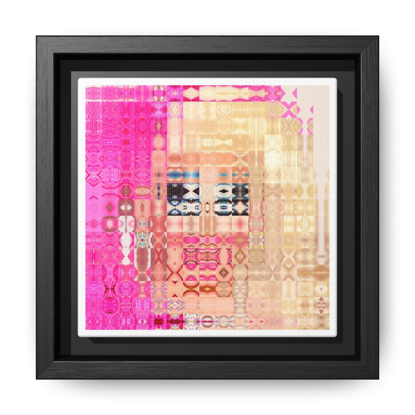 Iconic Living Doll of Drag Abstract Portrait Collage Art — Matte Canvas, Framed (Multi-color options)
