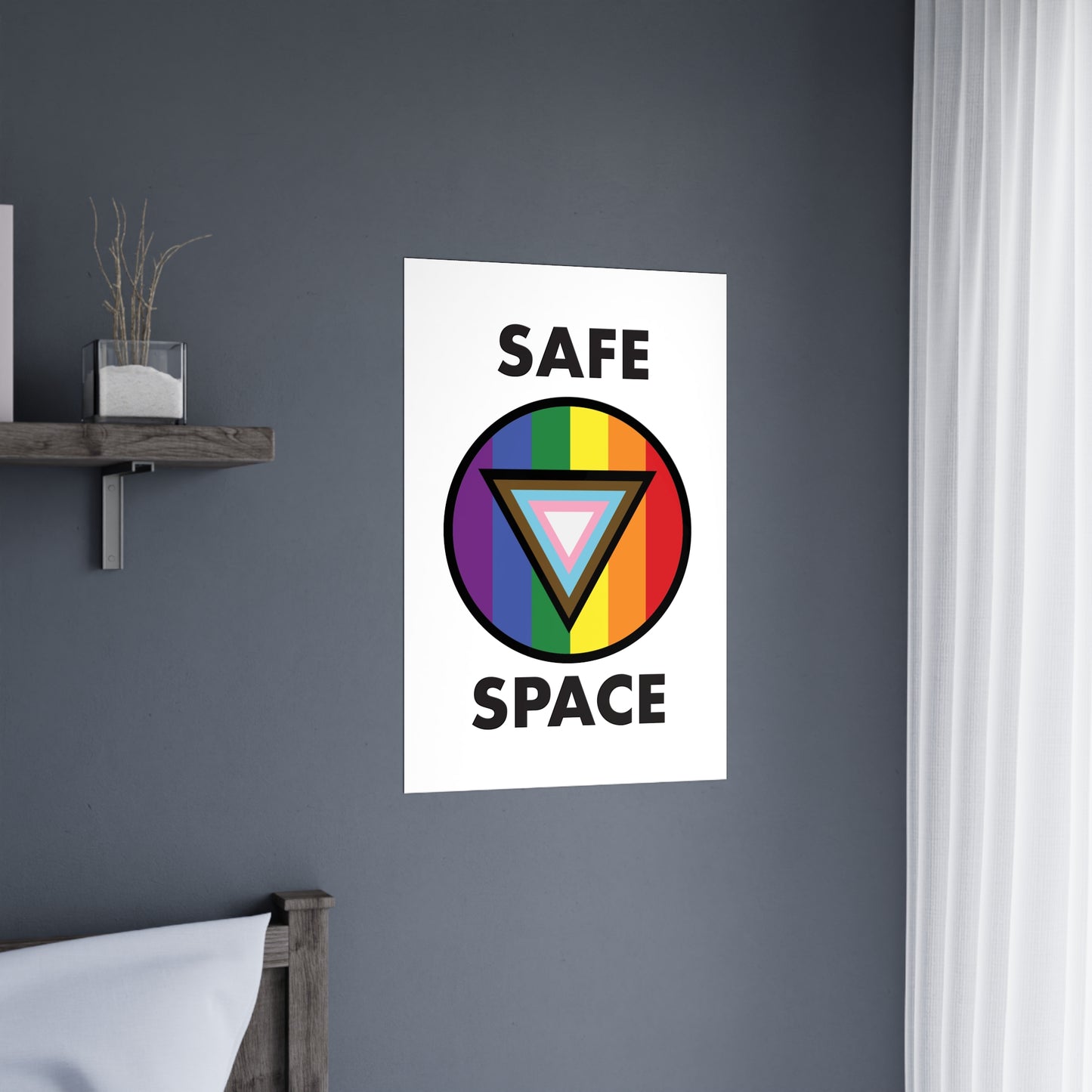 SAFE SPACE Poster - rainbow triangle deco