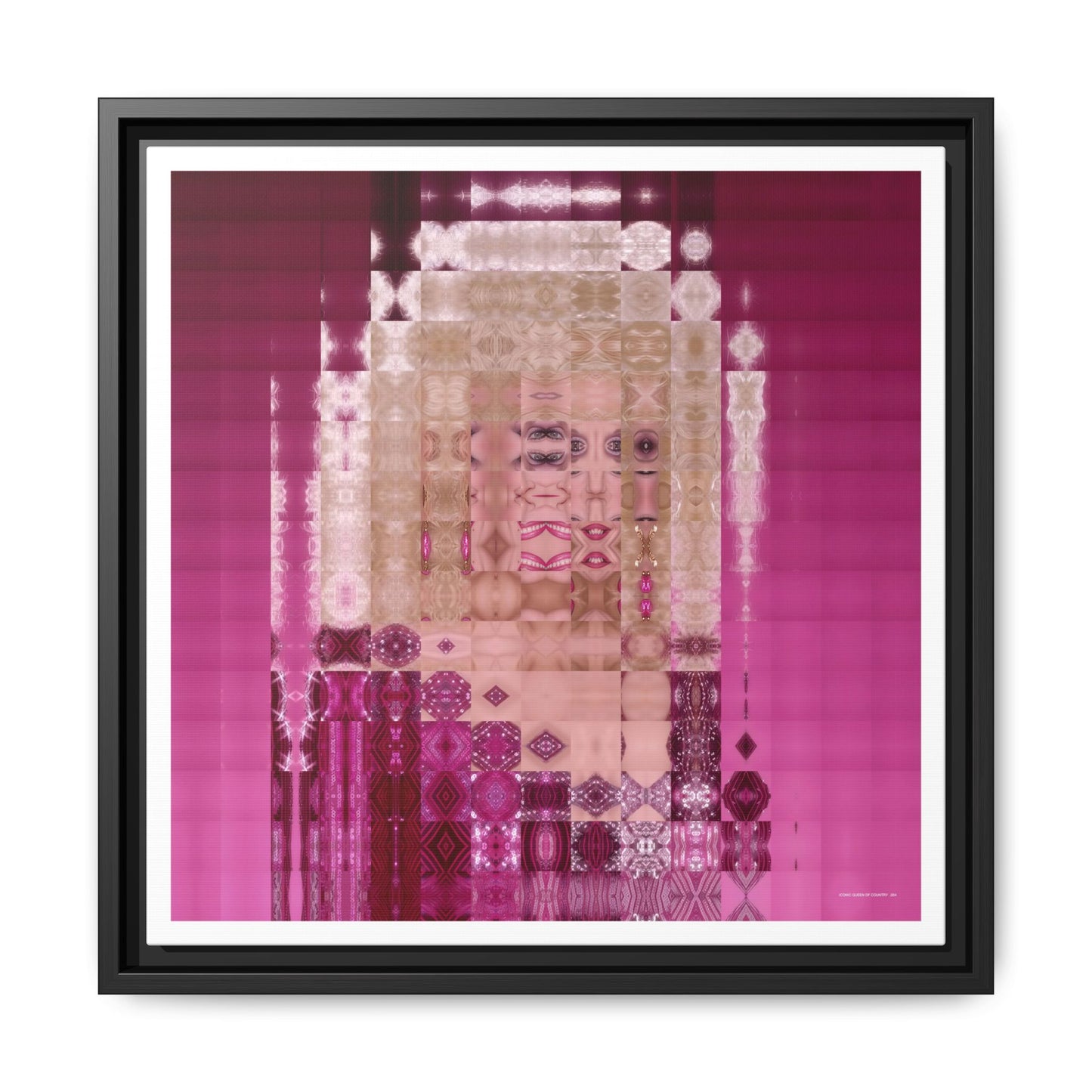 Iconic Queen of Country IV, Dolly Abstract Portrait Collage Art — Matte Canvas, Framed (Multi-color options)