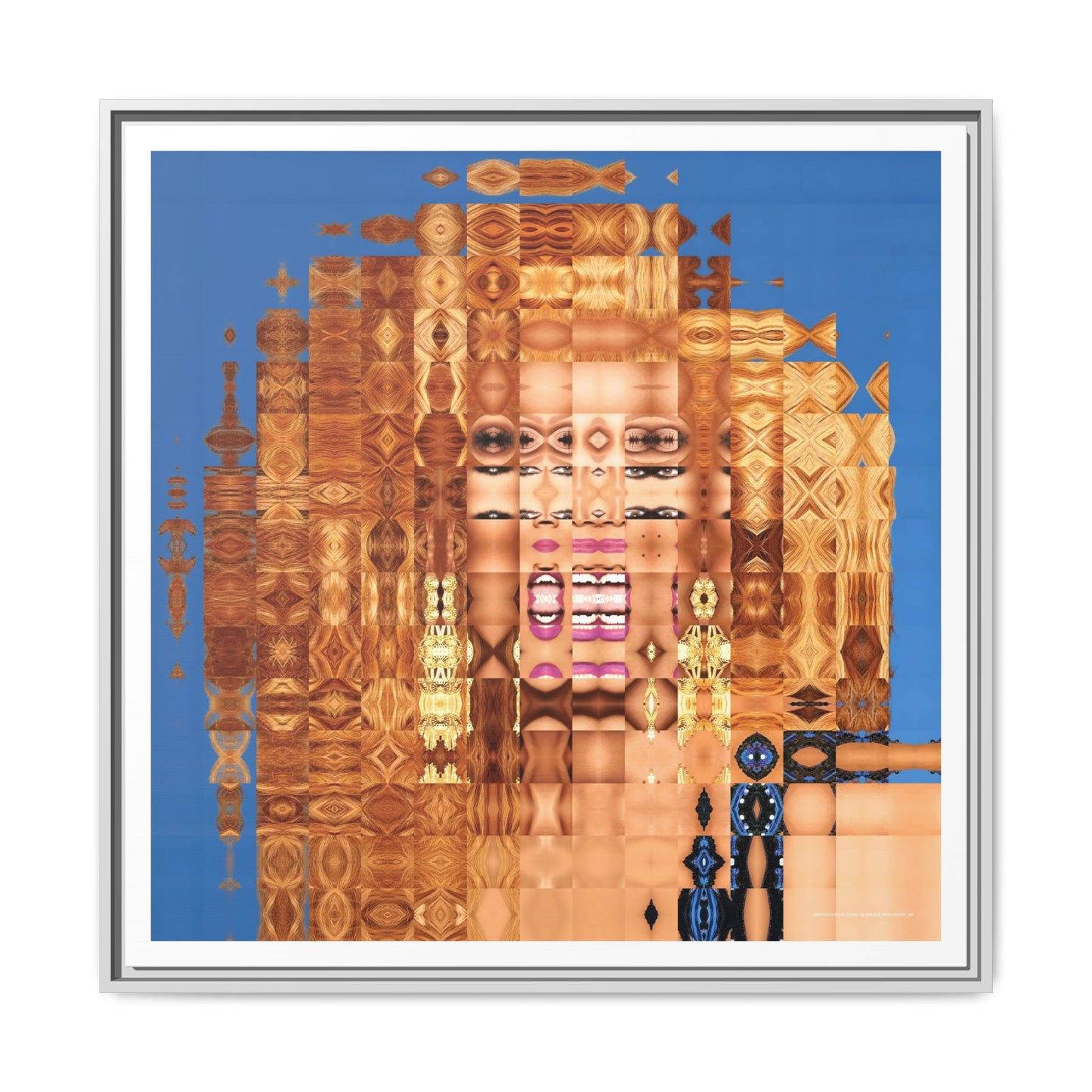 America's Most Iconic Glamazon Drag Queen Abstract Portrait Collage Art — Matte Canvas, Framed (Multi-color options)