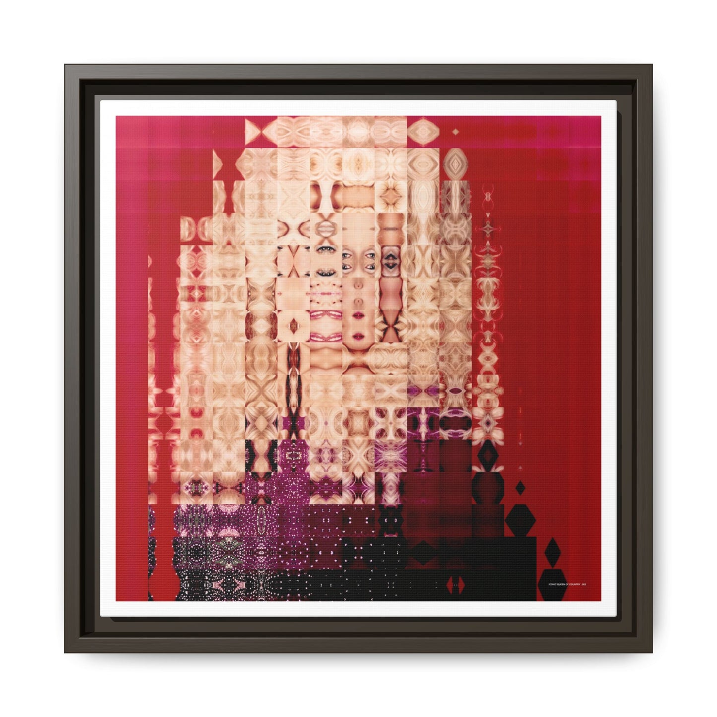 Iconic Queen of Country III, Dolly Abstract Portrait Collage Art — Matte Canvas, Framed (Multi-color options)