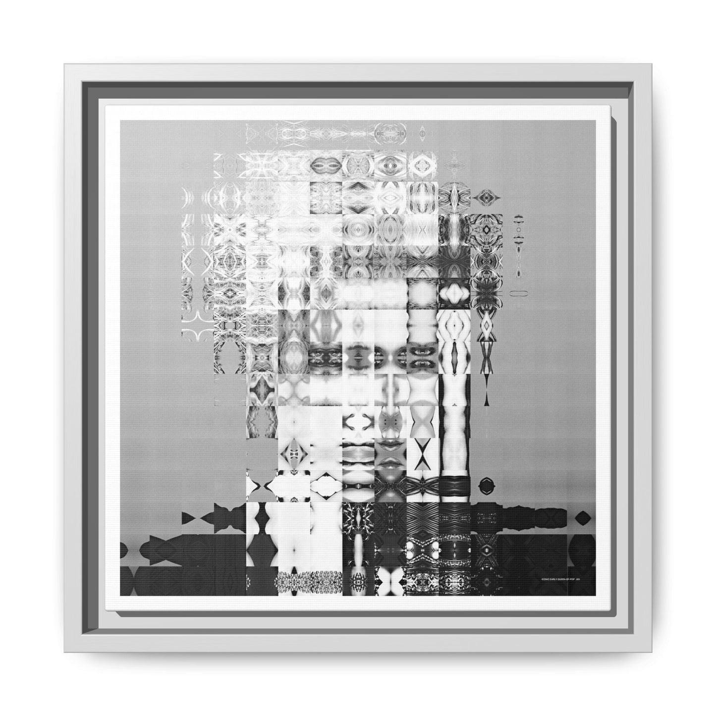 Iconic Early Queen-of-Pop Abstract Portrait Collage Art — Matte Canvas, Framed (Multi-color options)
