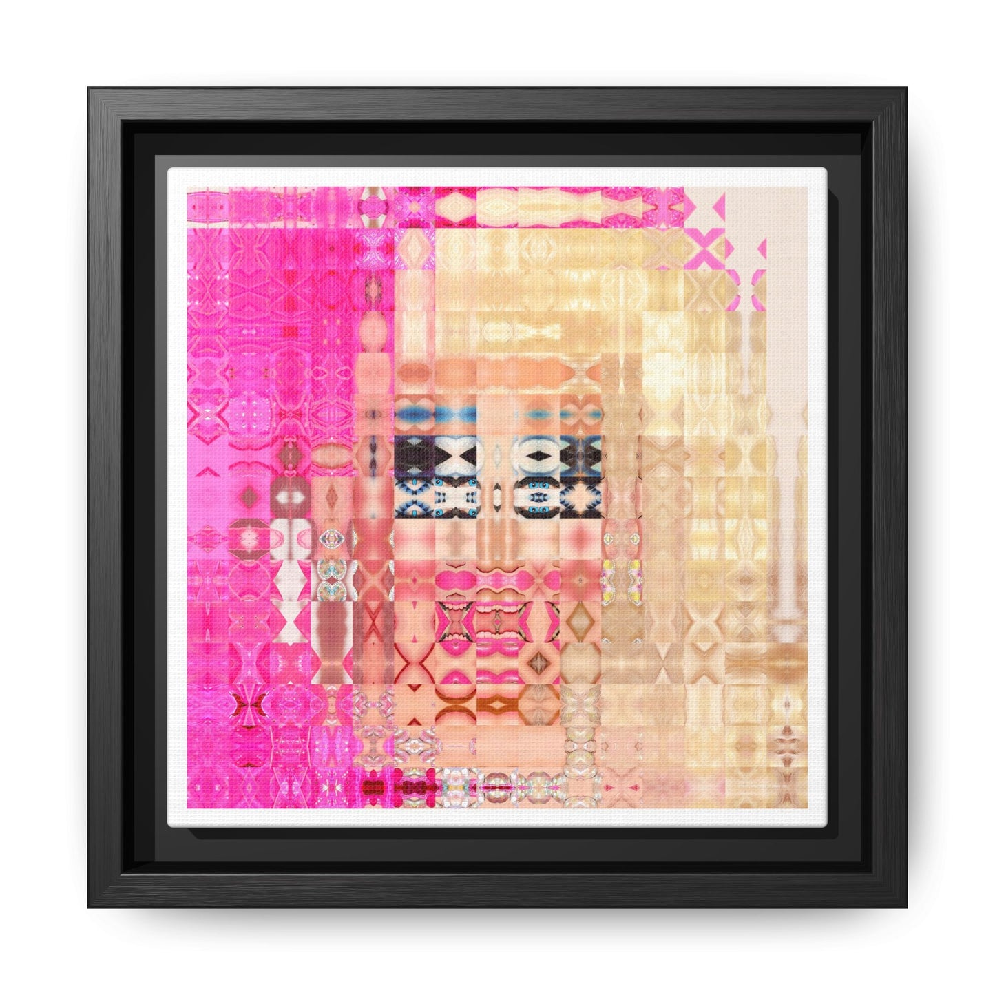 Iconic Living Doll of Drag Abstract Portrait Collage Art — Matte Canvas, Framed (Multi-color options)