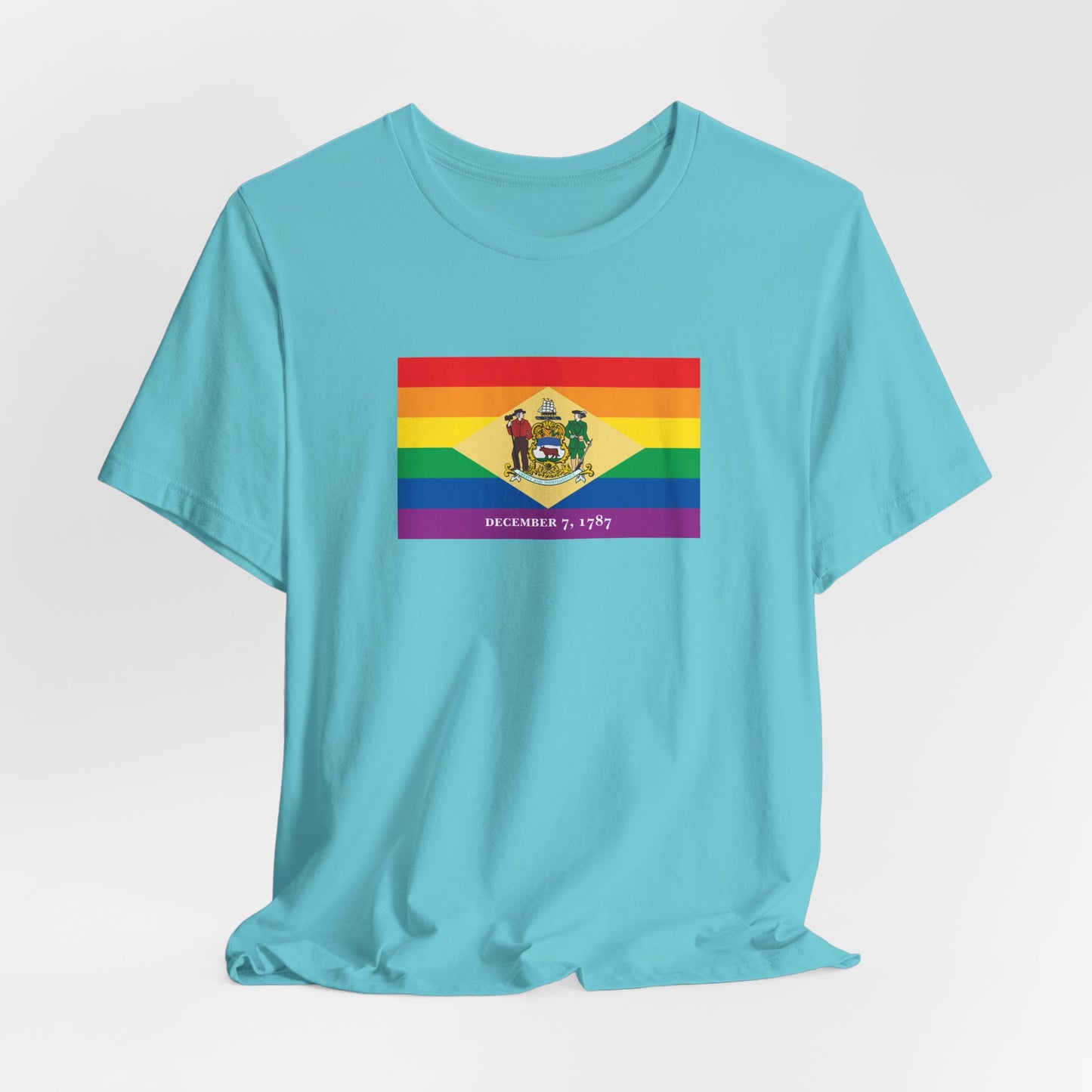 Delaware Rainbow Pride Flag T-shirt, Several Color Options