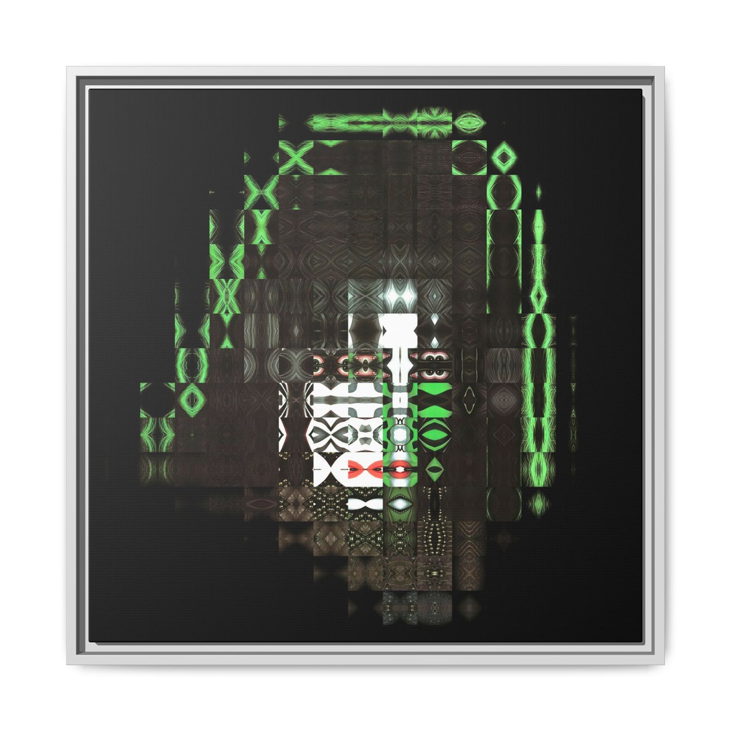 Knights In Satan's Service, Catman Abstract Portrait Collage Art — Matte Canvas, Framed (Multi-color options)