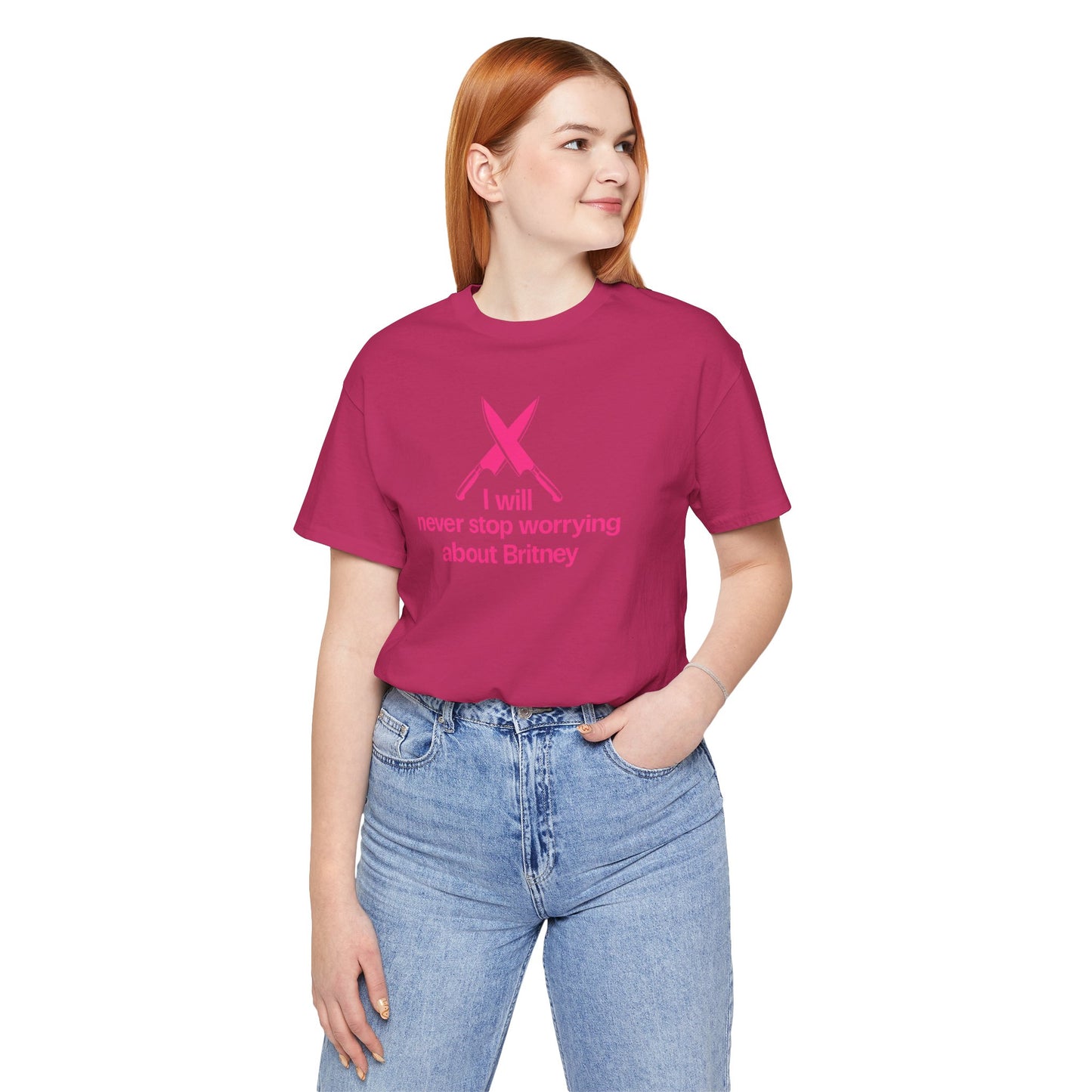 I will never stop worrying about Britney, Britney Spears T-shirt, Black and Pink T-shirt Color Options