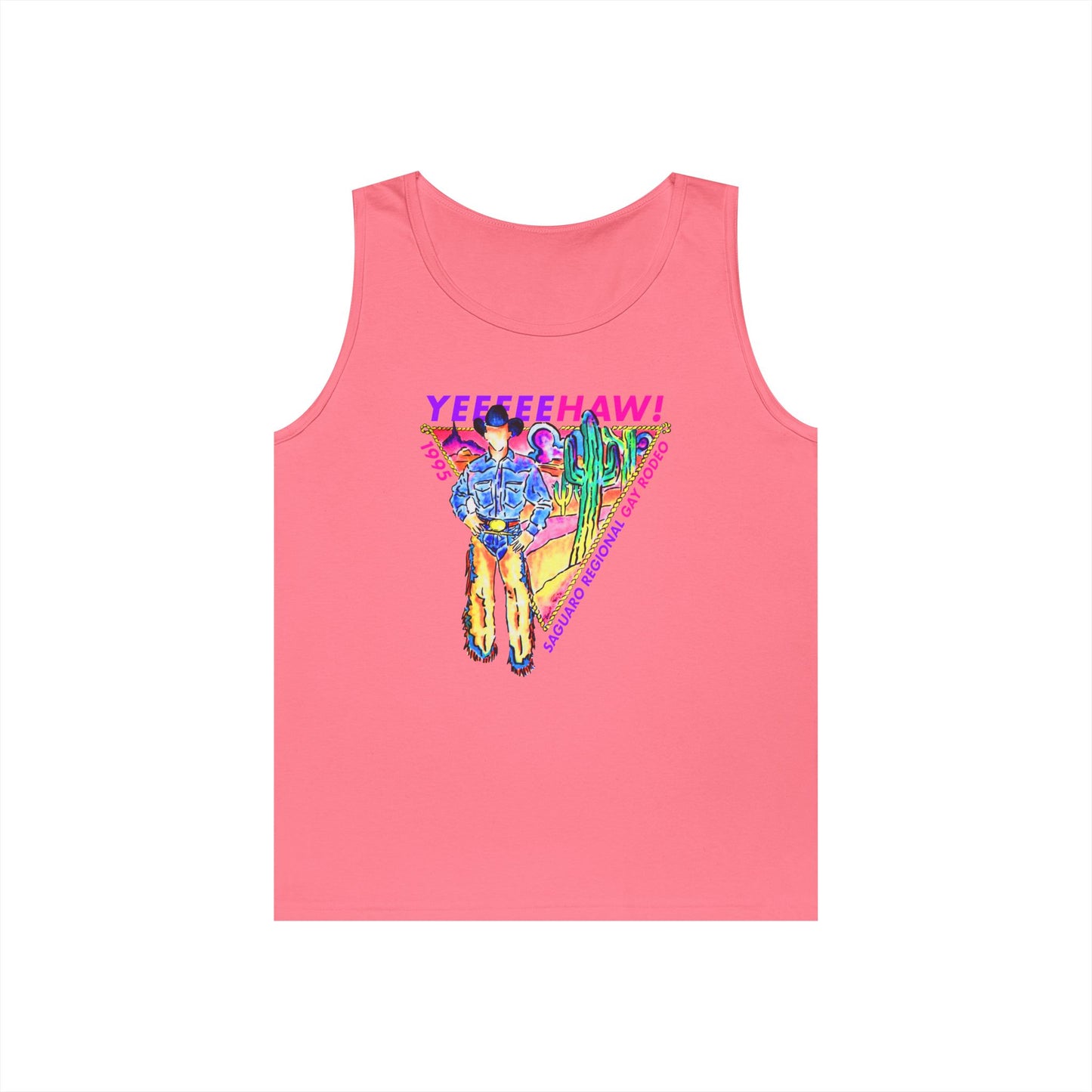 YEEEEEHAW! Universal Heavy Cotton Tank Top - White or Pink