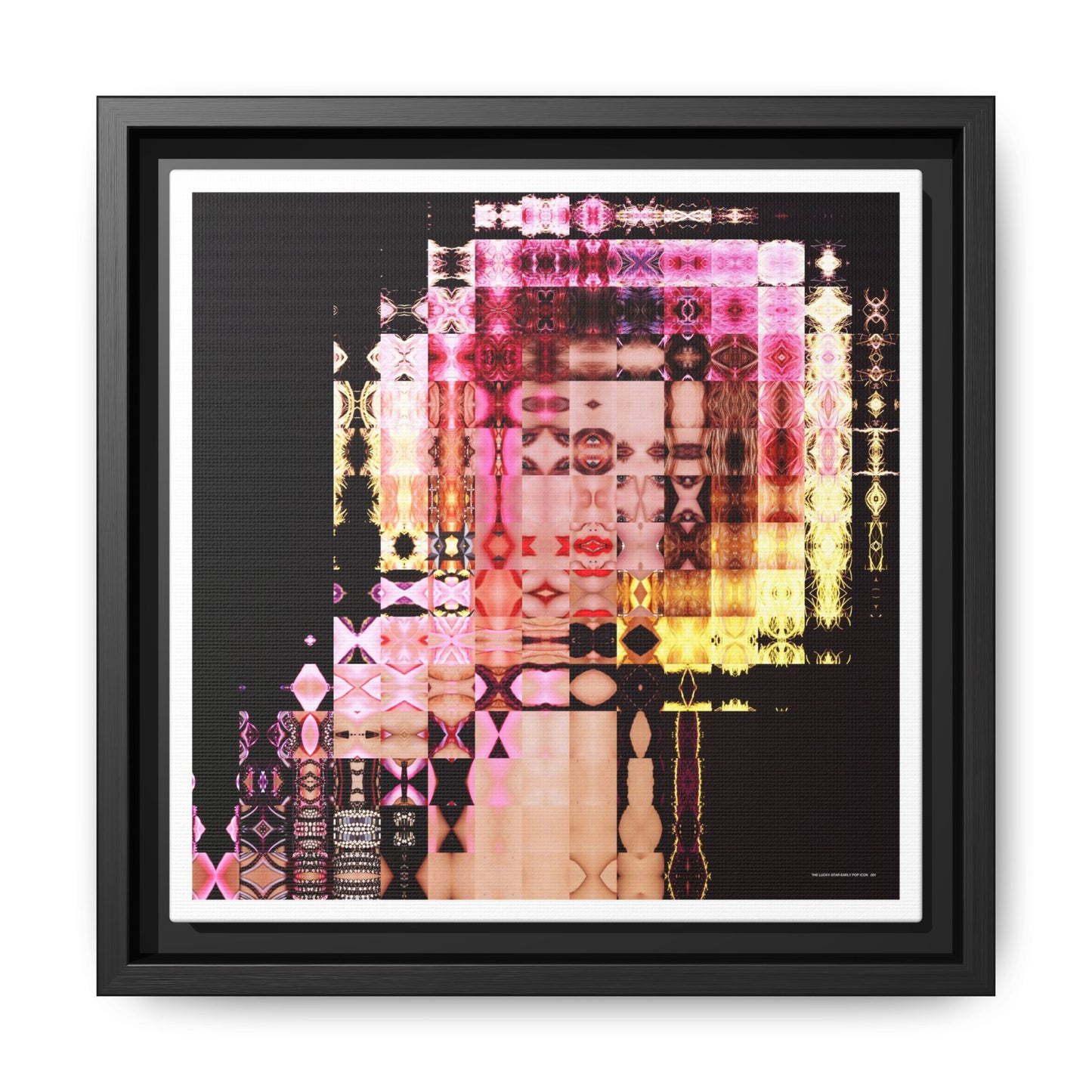 The Lucky-Star Early Pop Icon Abstract Portrait Collage Art — Matte Canvas, Framed (Multi-color options)
