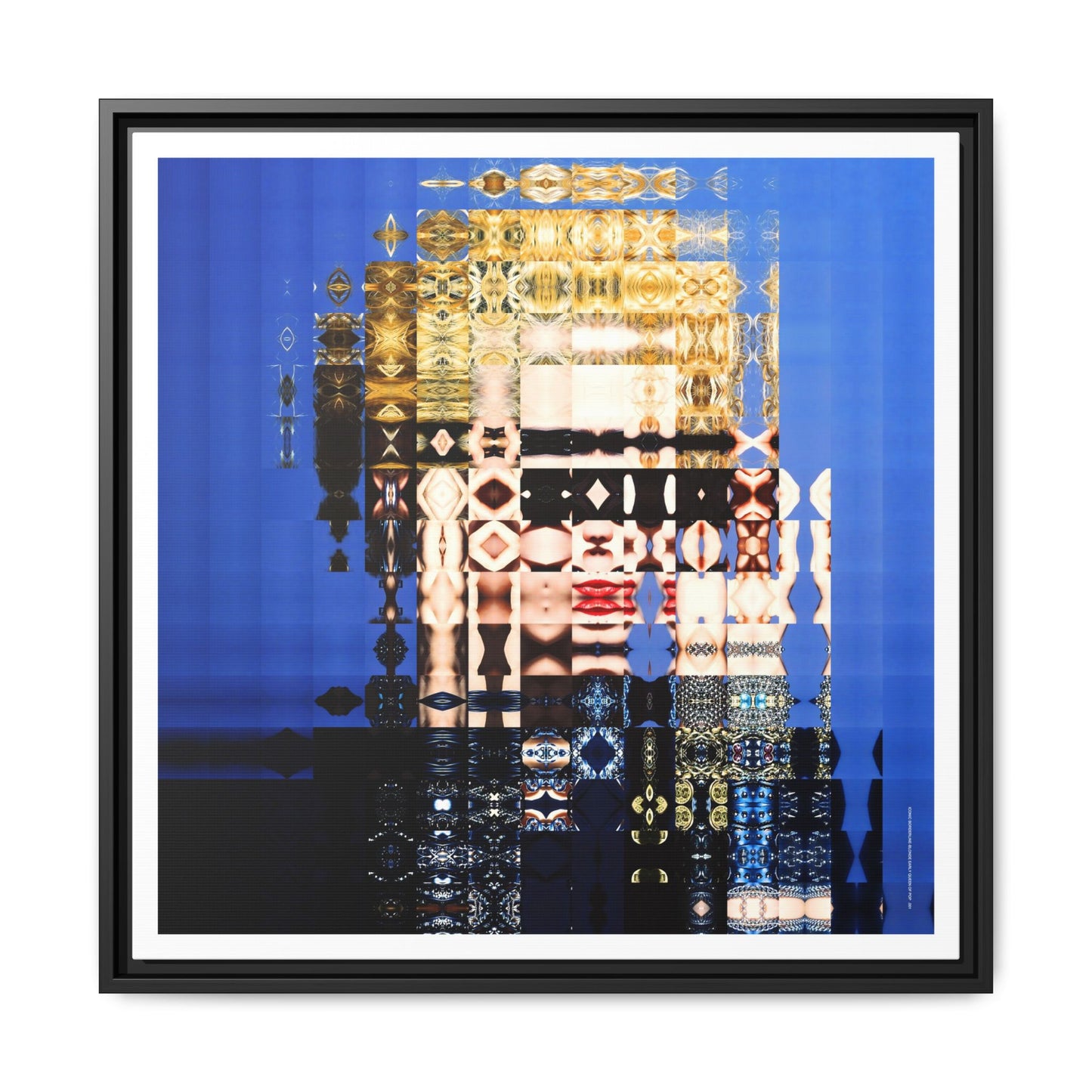 Iconic Borderline-Blonde Early Queen of Pop Abstract Portrait Collage Art — Matte Canvas, Framed (Multi-color options)
