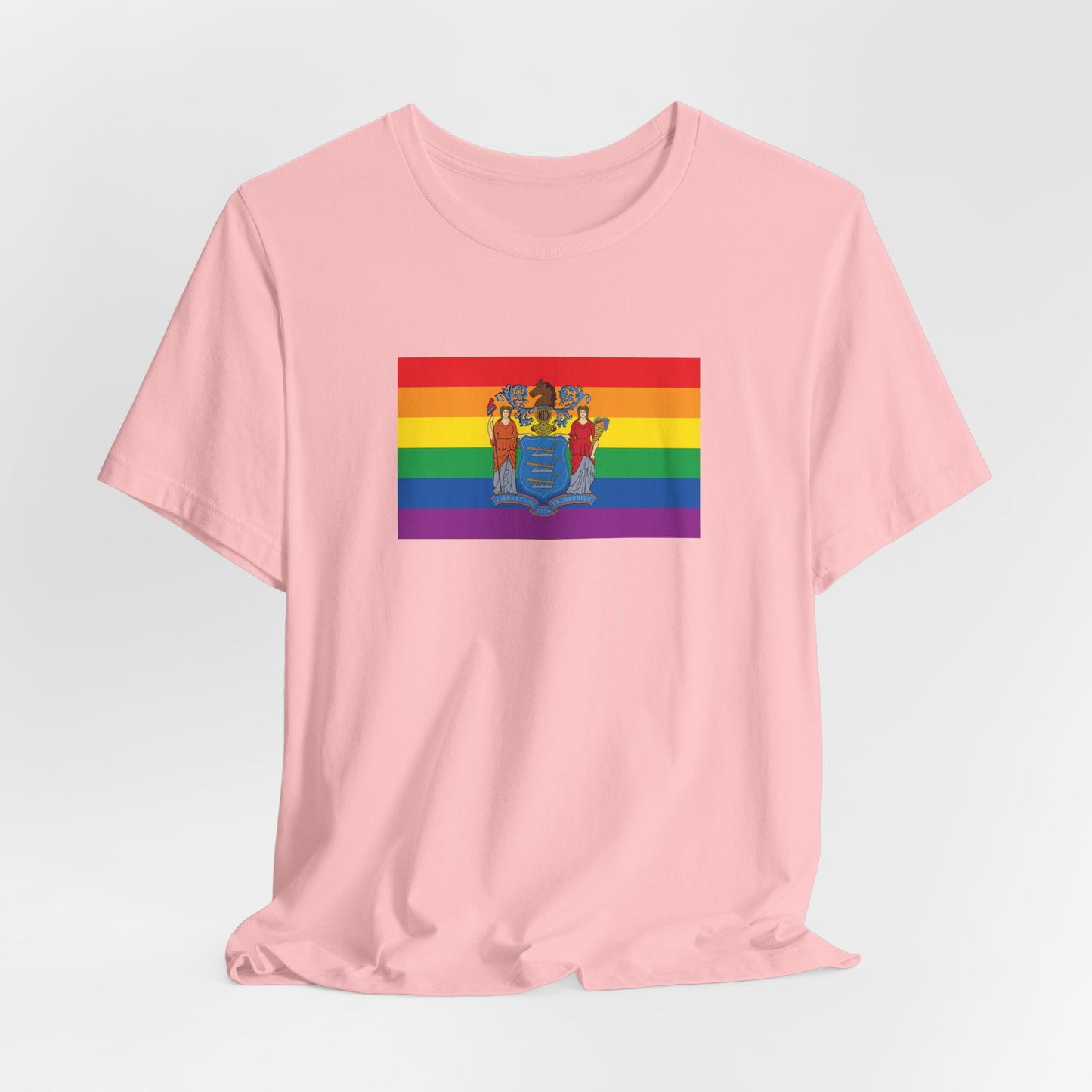 New Jersey Rainbow Pride Flag T-shirt, Several Color Options