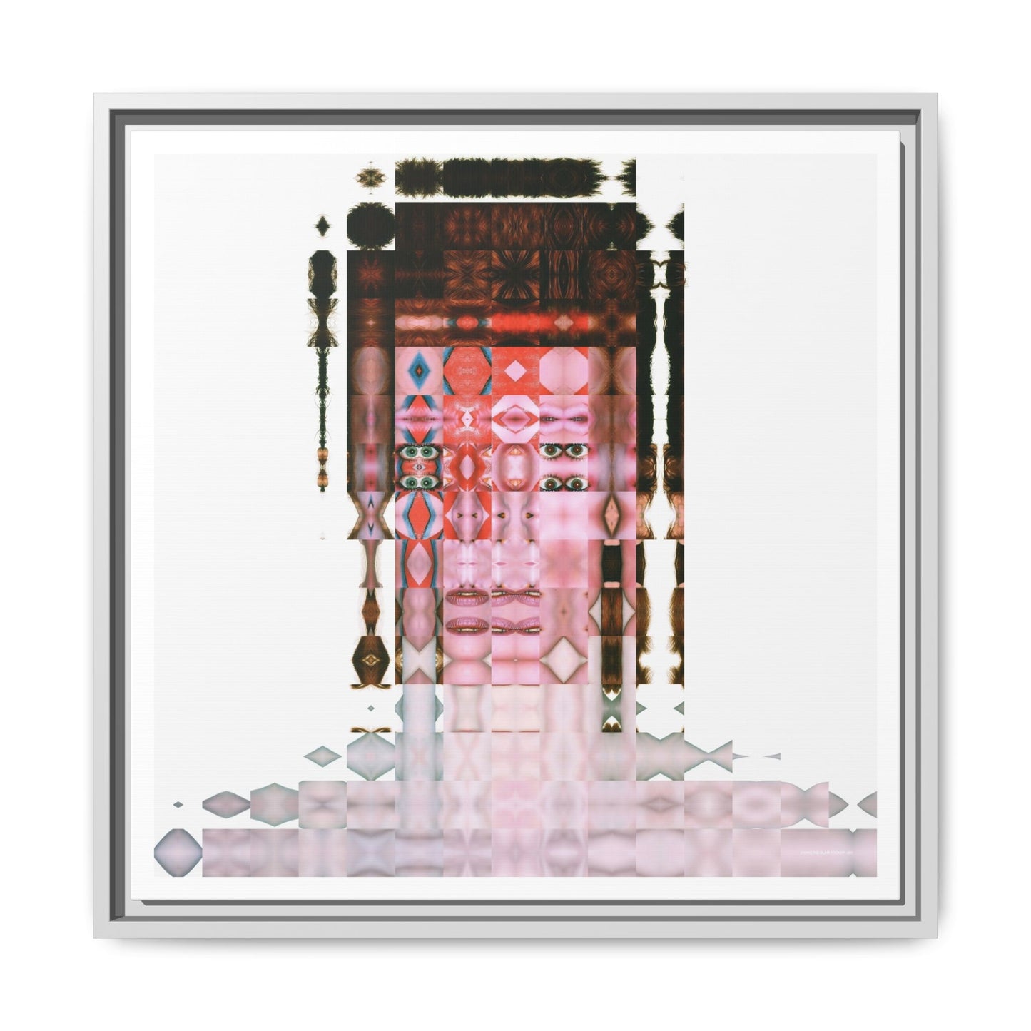 Iconic 70s Glam Rocker Abstract Portrait Collage Art — Matte Canvas, Framed (Multi-color options)