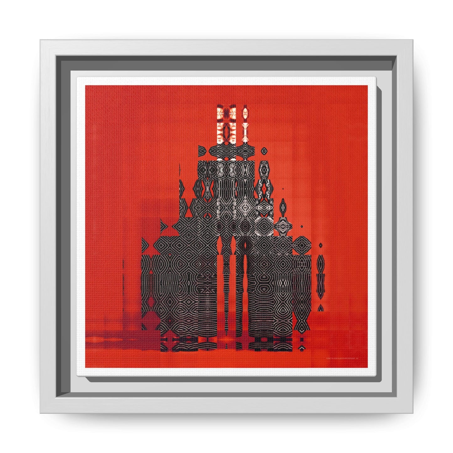 Iconic 70s Alien Glam Rocker Spacesuit Abstract Portrait Collage Art — Matte Canvas, Framed (Multi-color options)