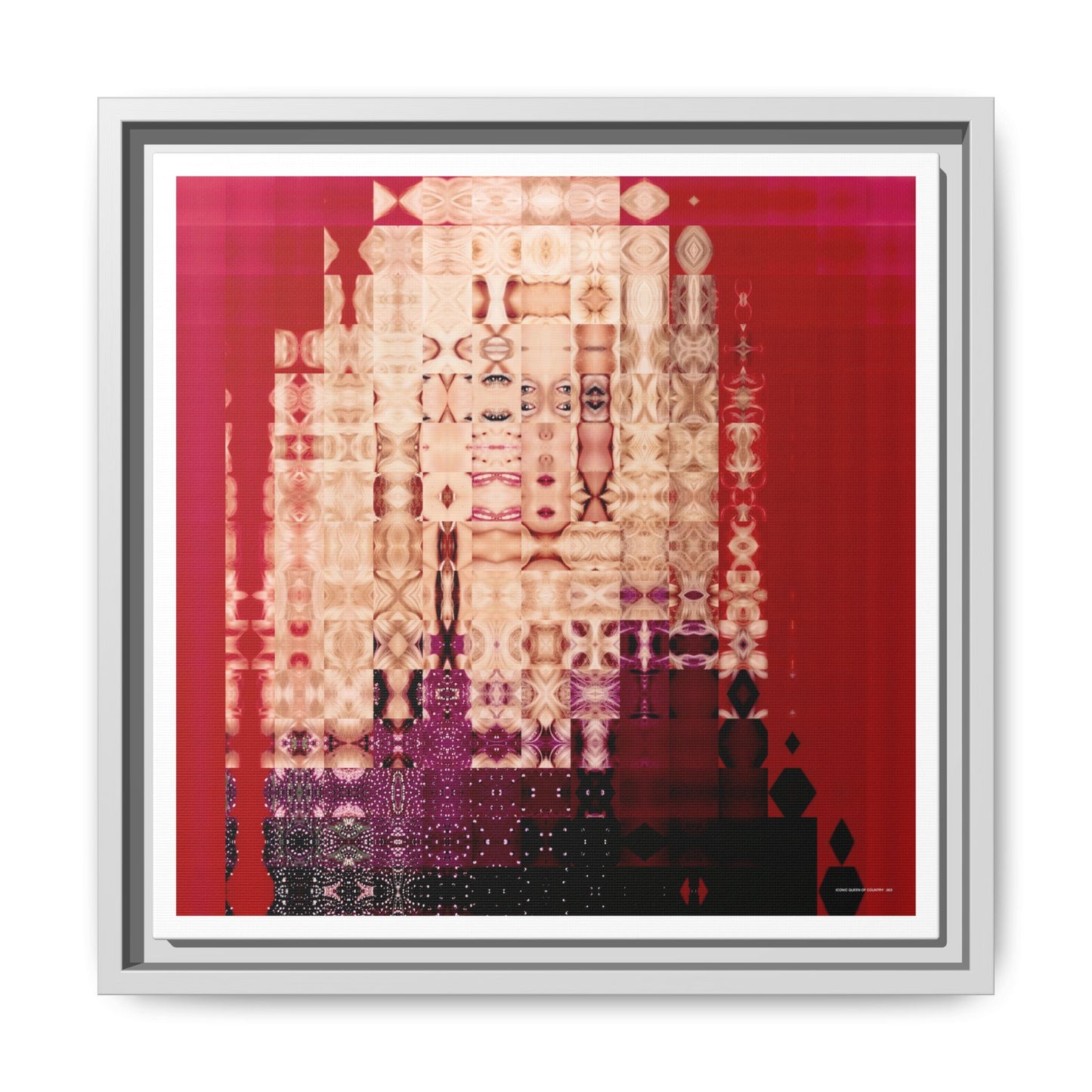 Iconic Queen of Country III, Dolly Abstract Portrait Collage Art — Matte Canvas, Framed (Multi-color options)