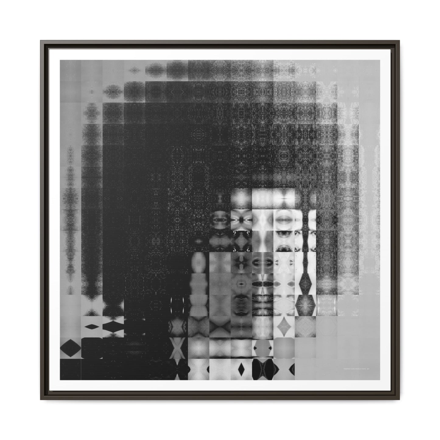 Feminist Icon Angela Davis Abstract Portrait Collage Art — Matte Canvas, Framed (Multi-color options)