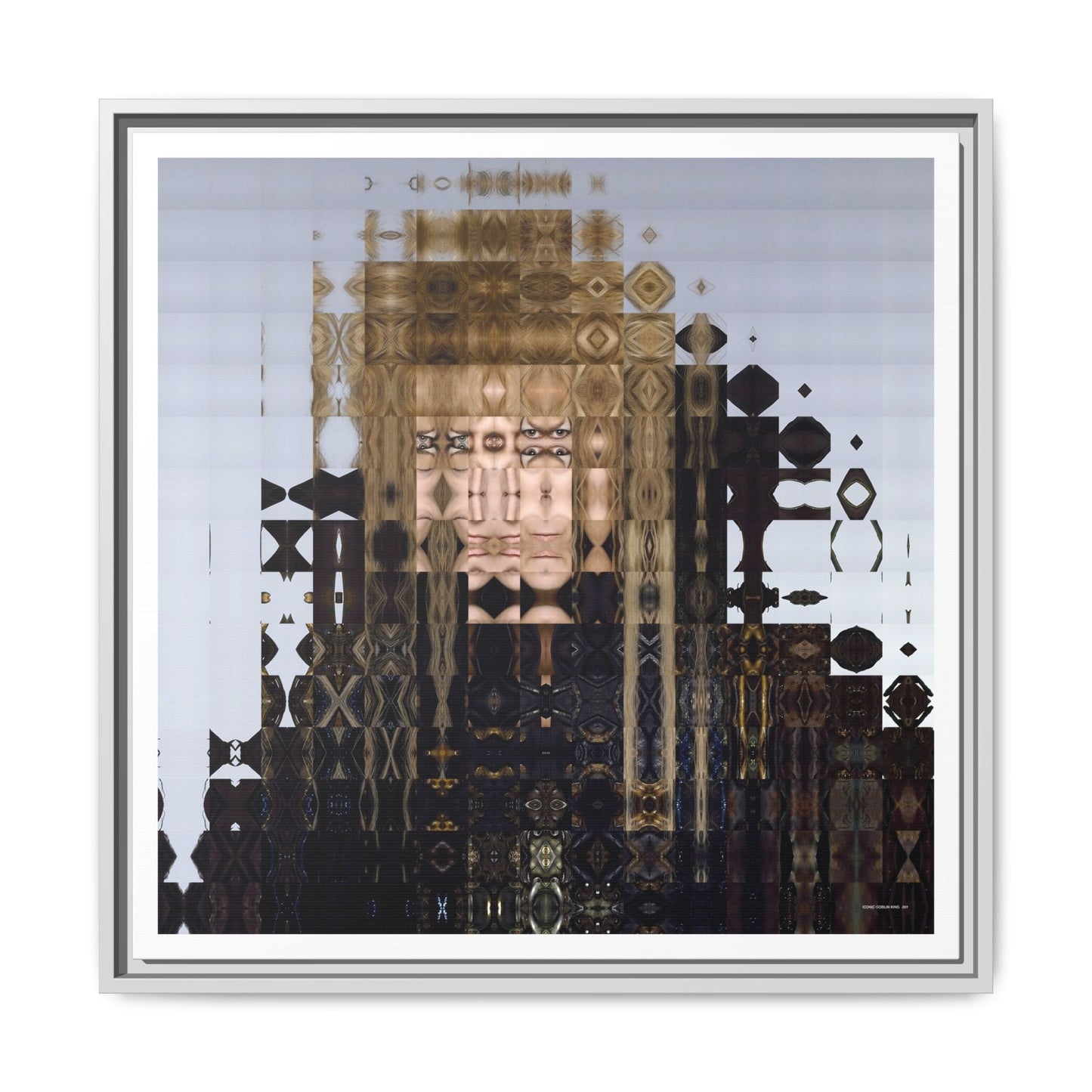 Iconic Goblin King Abstract Portrait Collage Art — Matte Canvas, Framed (Multi-color options)