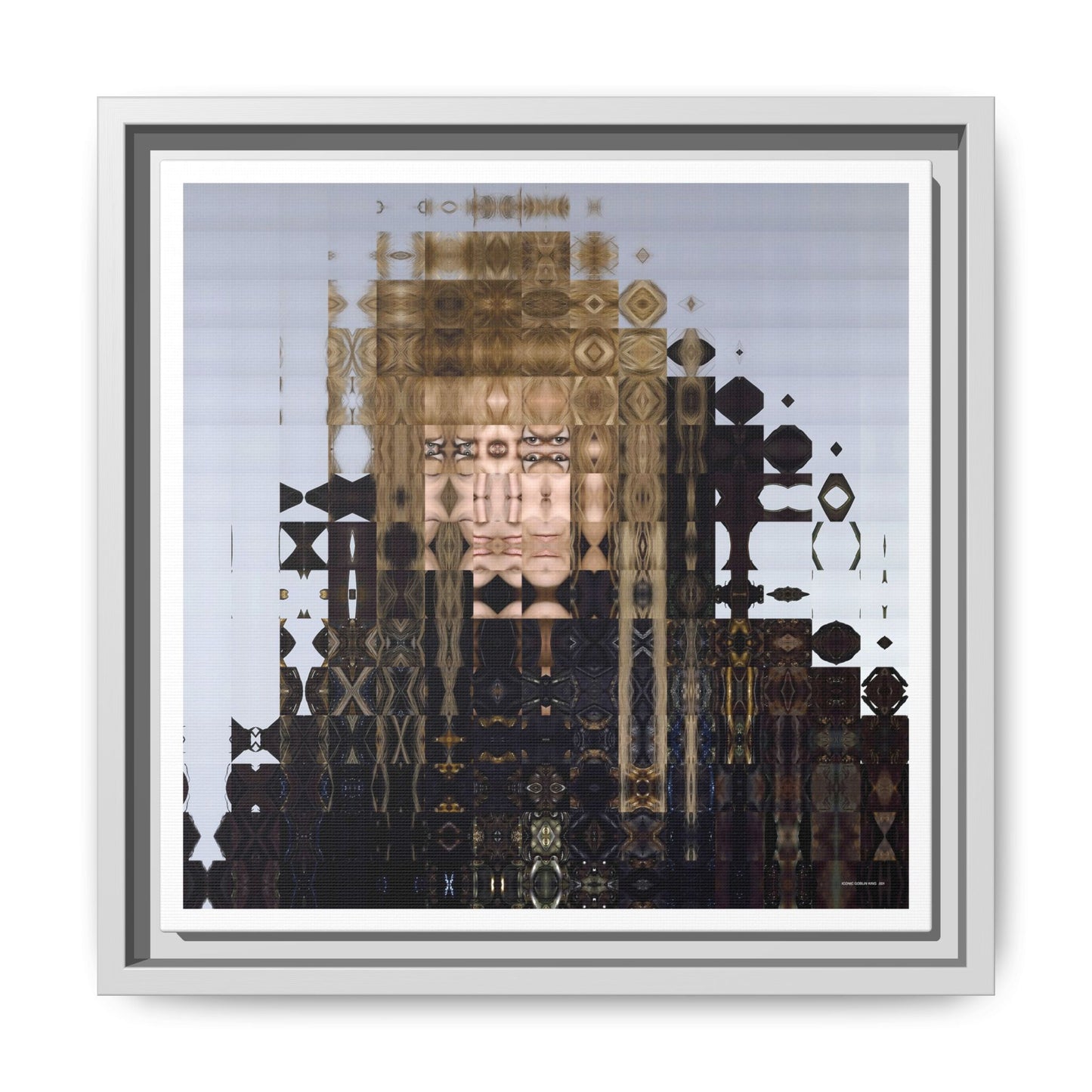 Iconic Goblin King Abstract Portrait Collage Art — Matte Canvas, Framed (Multi-color options)