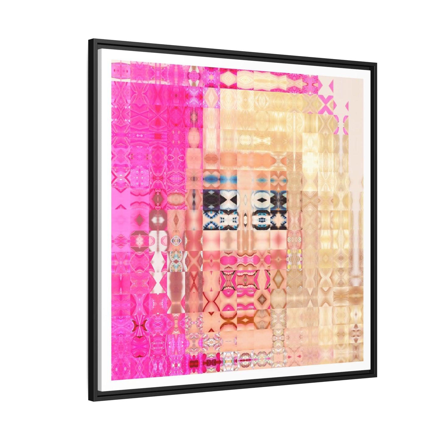 Iconic Living Doll of Drag Abstract Portrait Collage Art — Matte Canvas, Framed (Multi-color options)