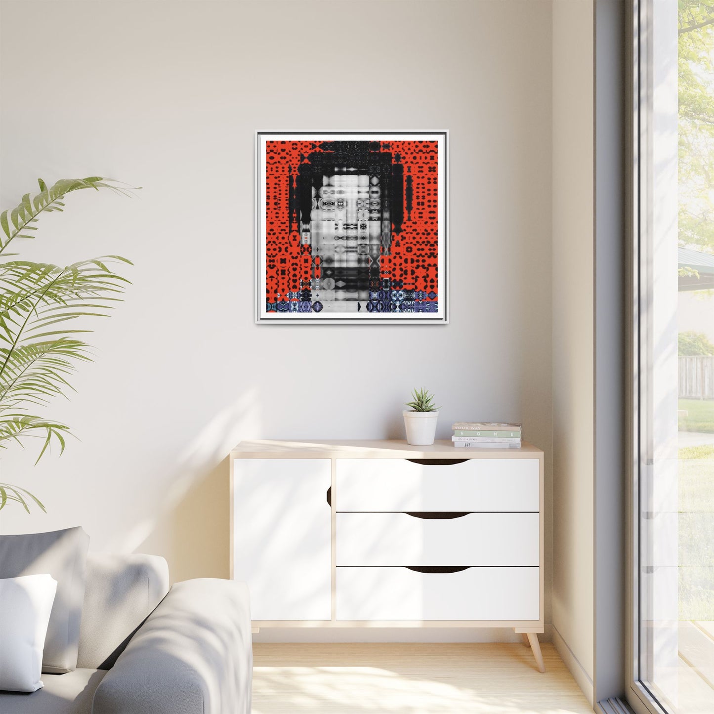 Iconic Foundational Feminist icon Audre Lorde Abstract Portrait Collage Art — Matte Canvas, Framed (Multi-color options)