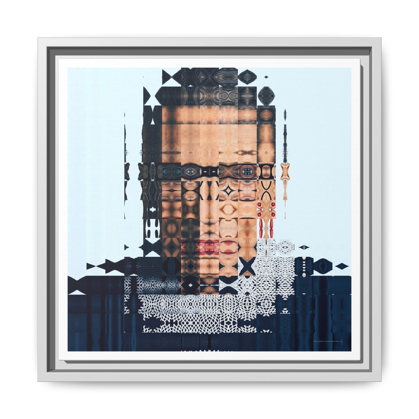 Iconic Feminist, The Notorious RBG, Ruth Bader Ginsburg Abstract Portrait Collage Art — Matte Canvas, Framed (Multi-color options)
