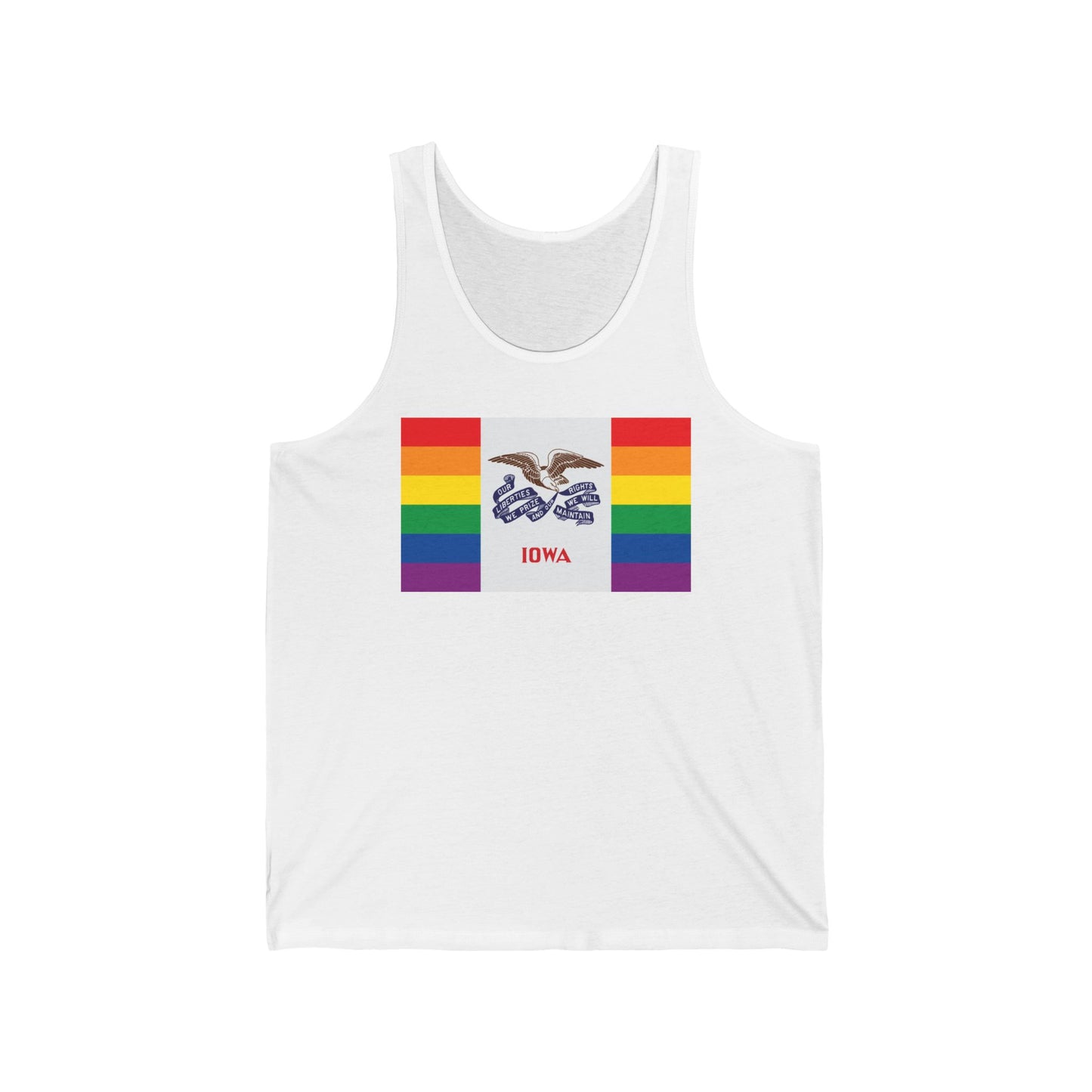Iowa Rainbow Pride Flag Jersey Tank