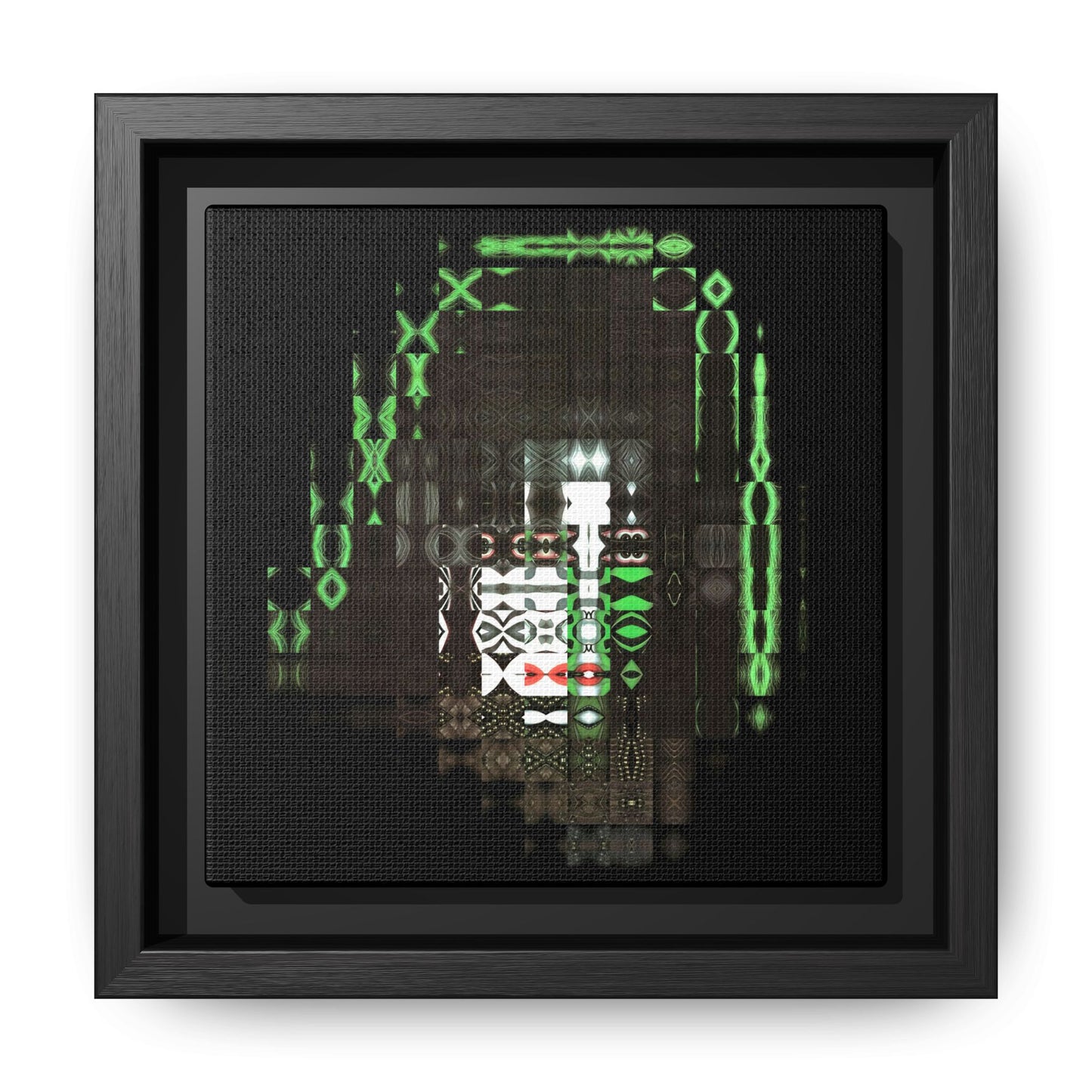 Knights In Satan's Service, Catman Abstract Portrait Collage Art — Matte Canvas, Framed (Multi-color options)