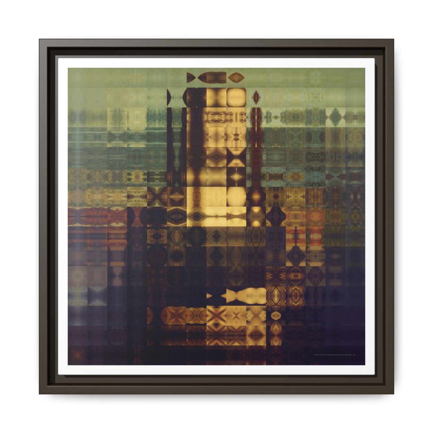 La Gioconda / Mona Lisa Abstract Portrait Collage Art — Matte Canvas, Framed (Multi-color options)