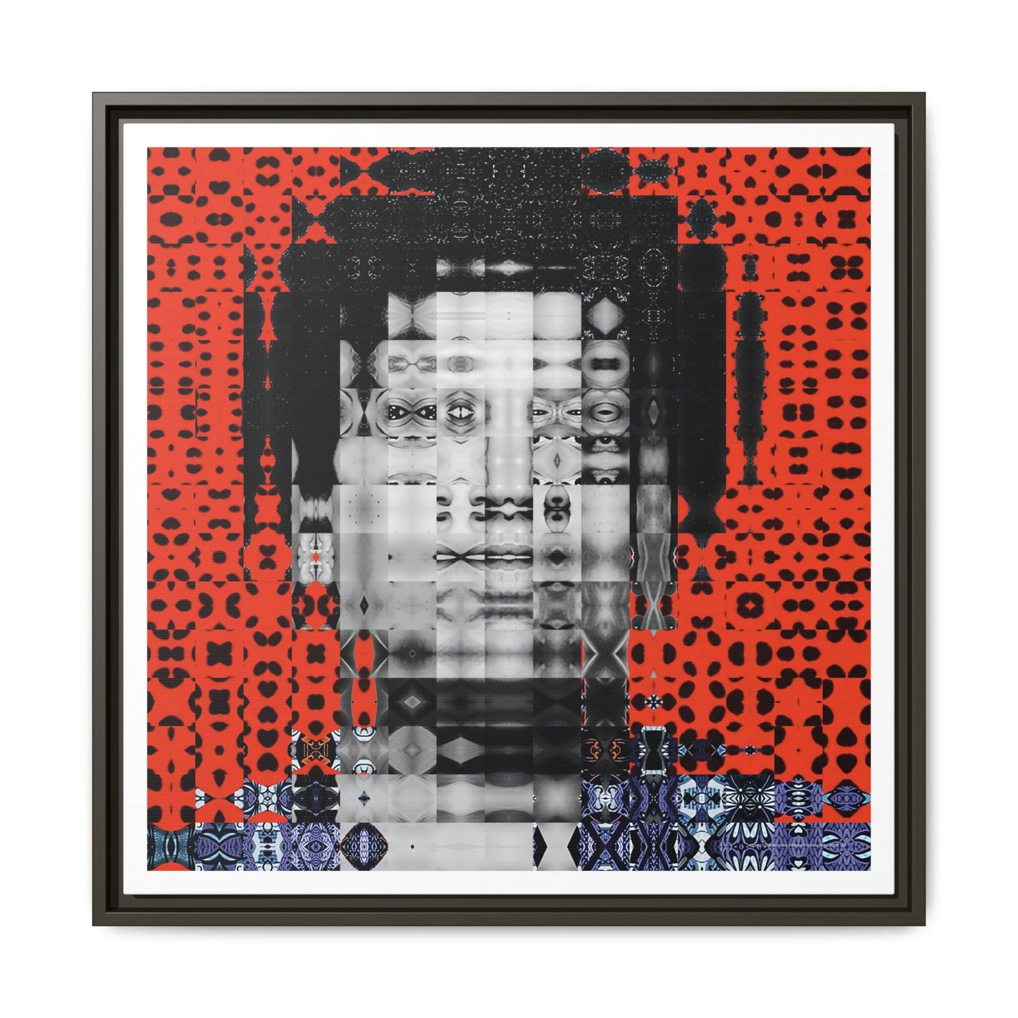 Iconic Foundational Feminist icon Audre Lorde Abstract Portrait Collage Art — Matte Canvas, Framed (Multi-color options)