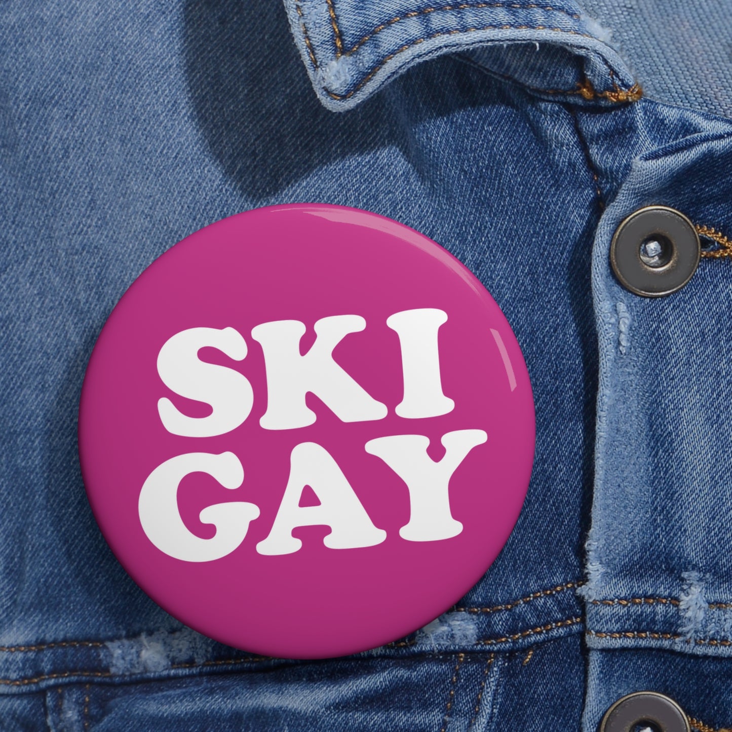SKI GAY Pin Button